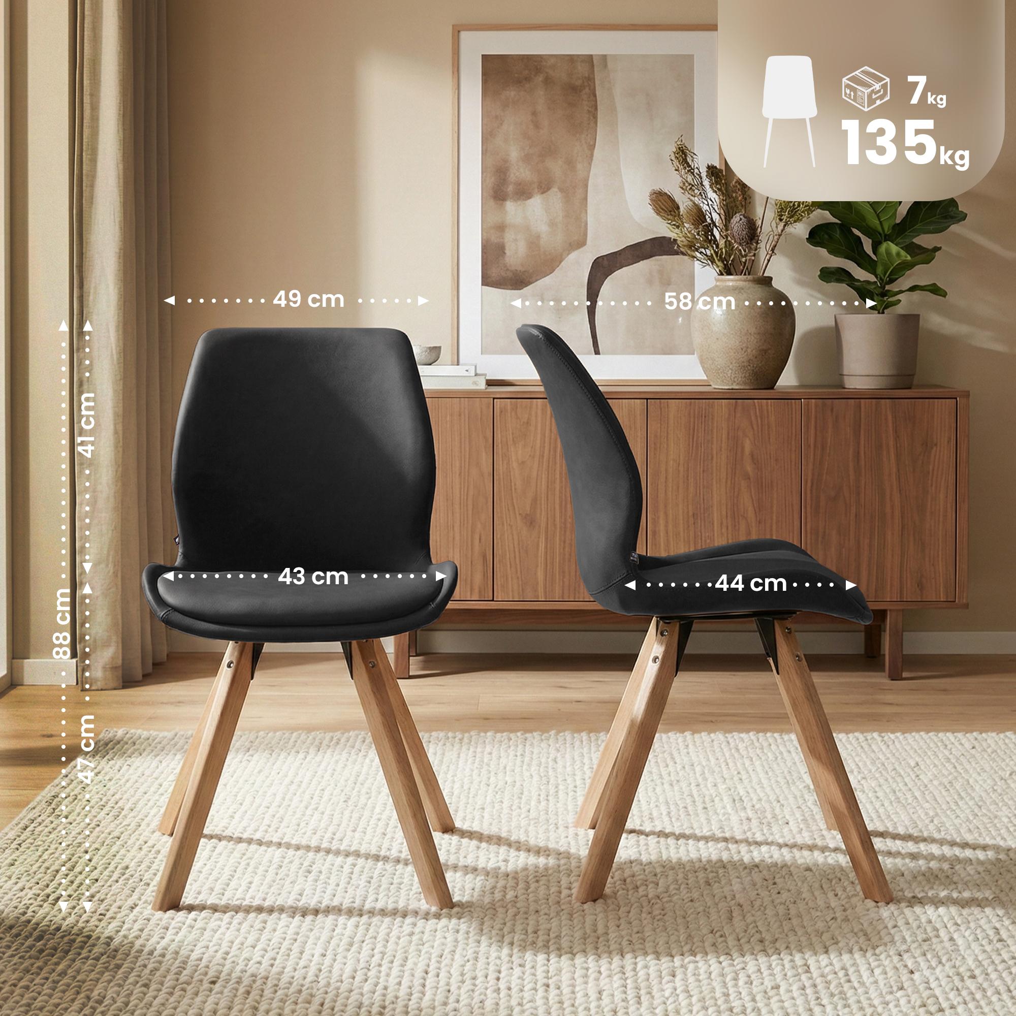 Lot de 2 chaises de salle a manger Luna