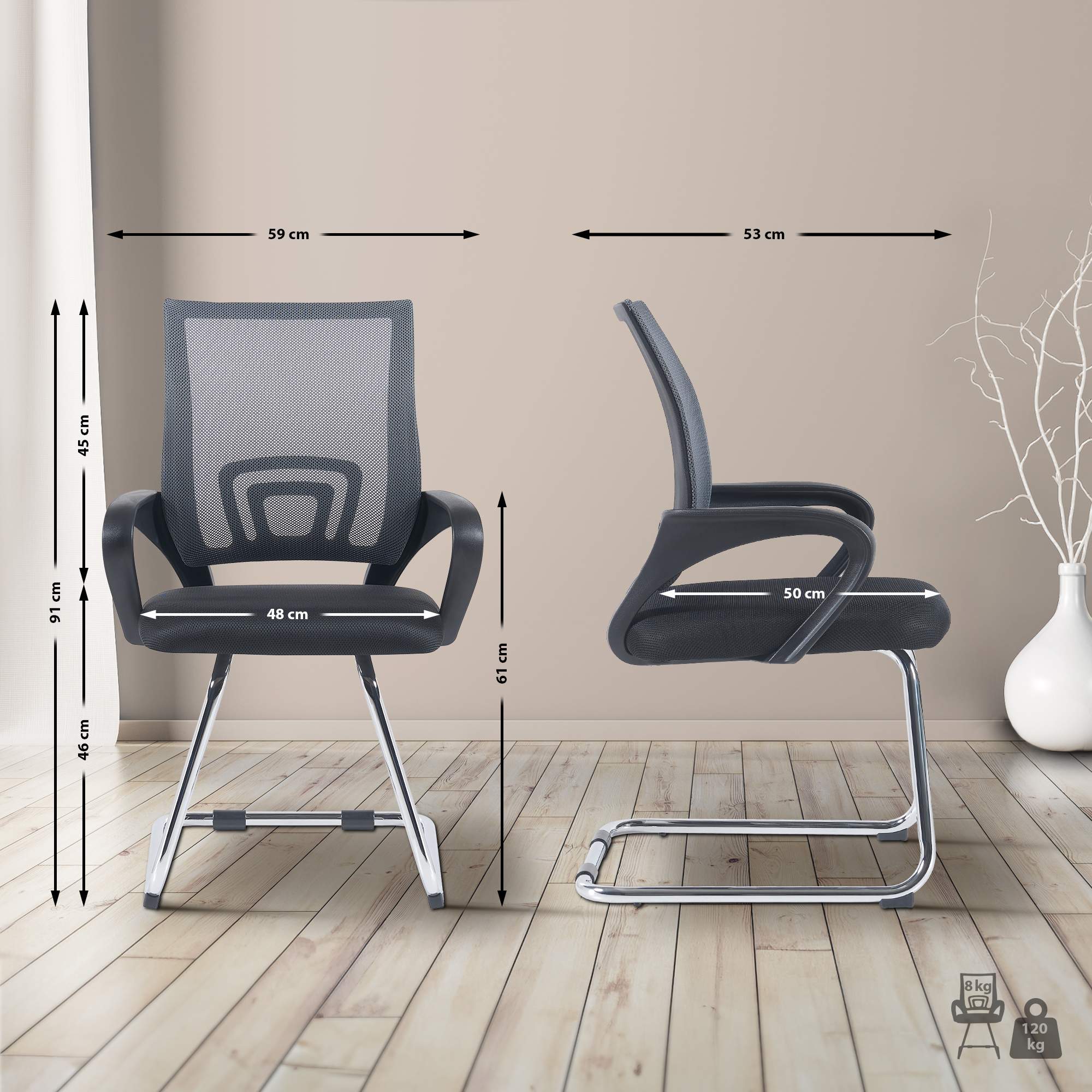 Lot de 2 chaises cantilever Eureka
