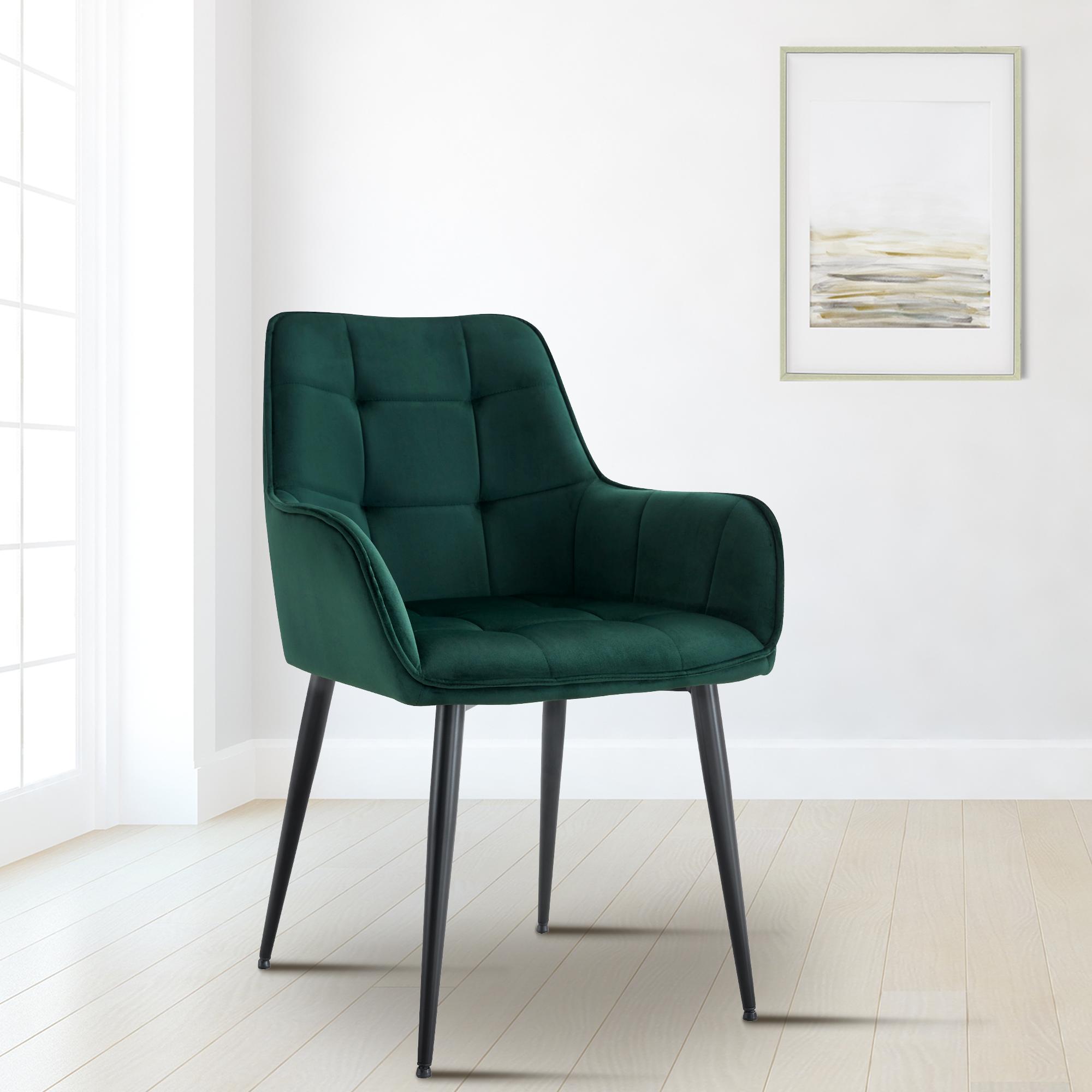 Chaise de salle à manger Ferndale revêtement en velours