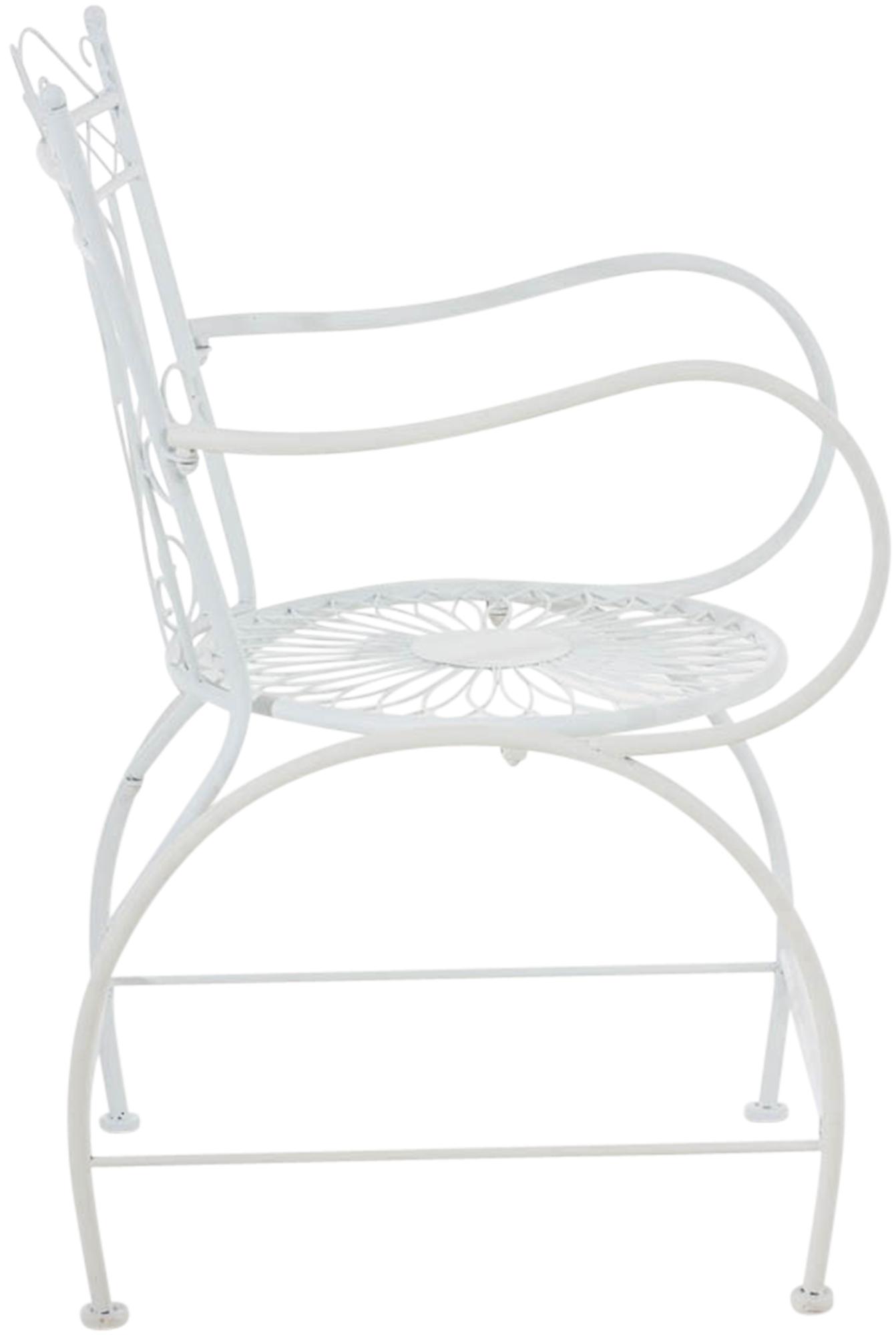 Chaise d'extérieur Sheela en fer avec accoudoirs et repose-pieds