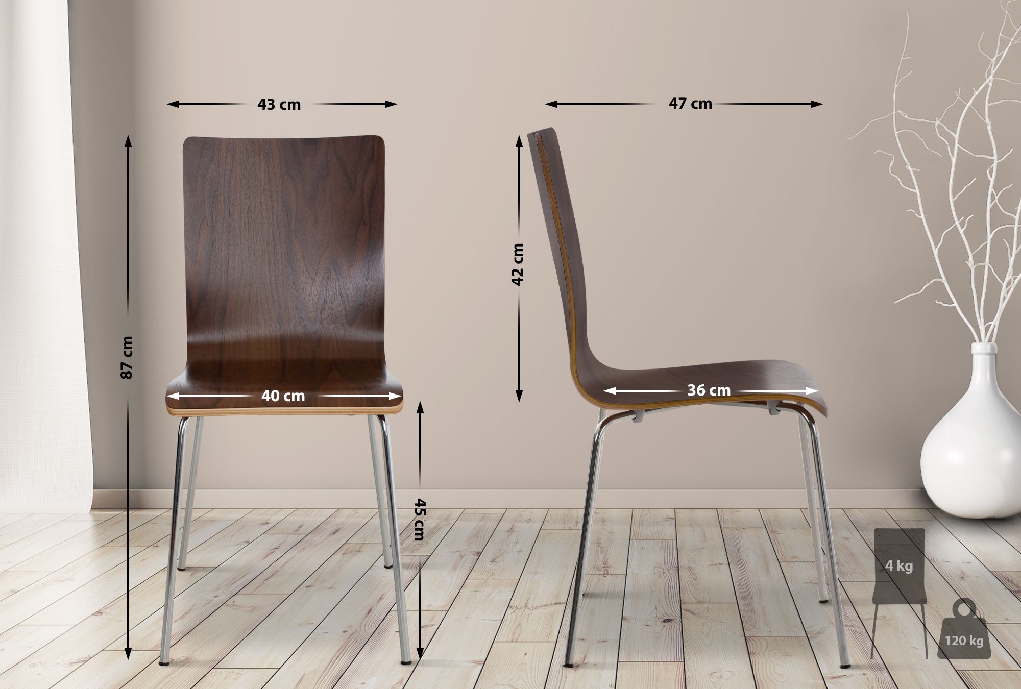 Lot de 16 chaises visiteur Pepe en bois
