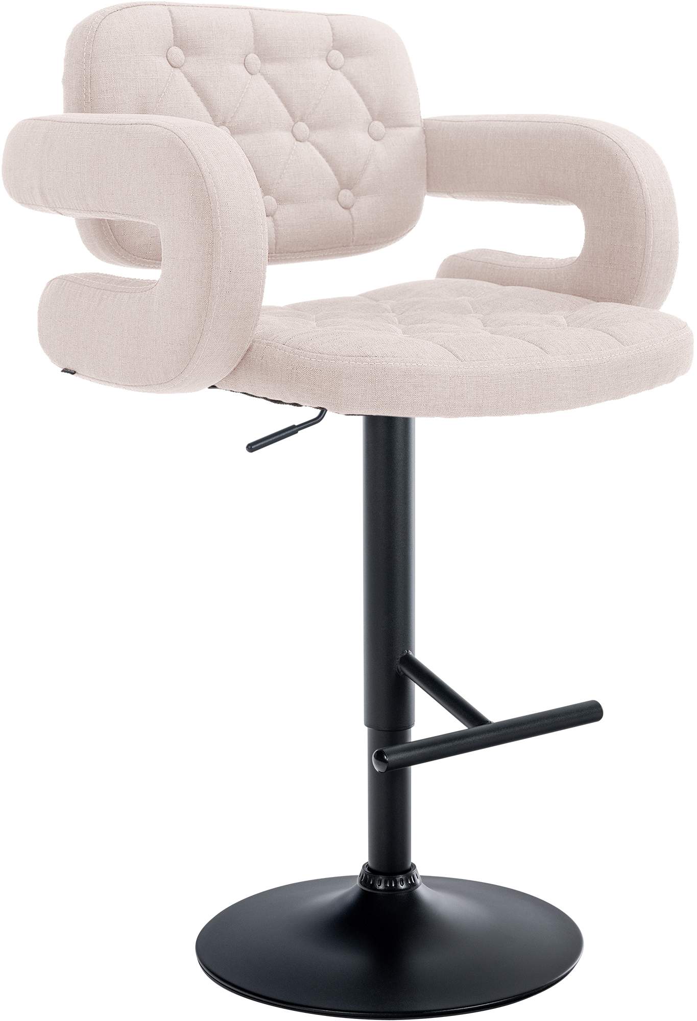 Tabouret de bar Dublin Tissu avec pied en métal