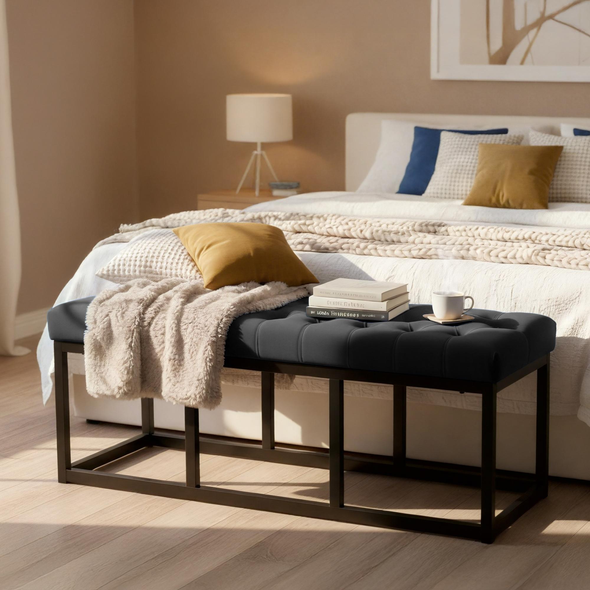 Banc Polson Velours Noir