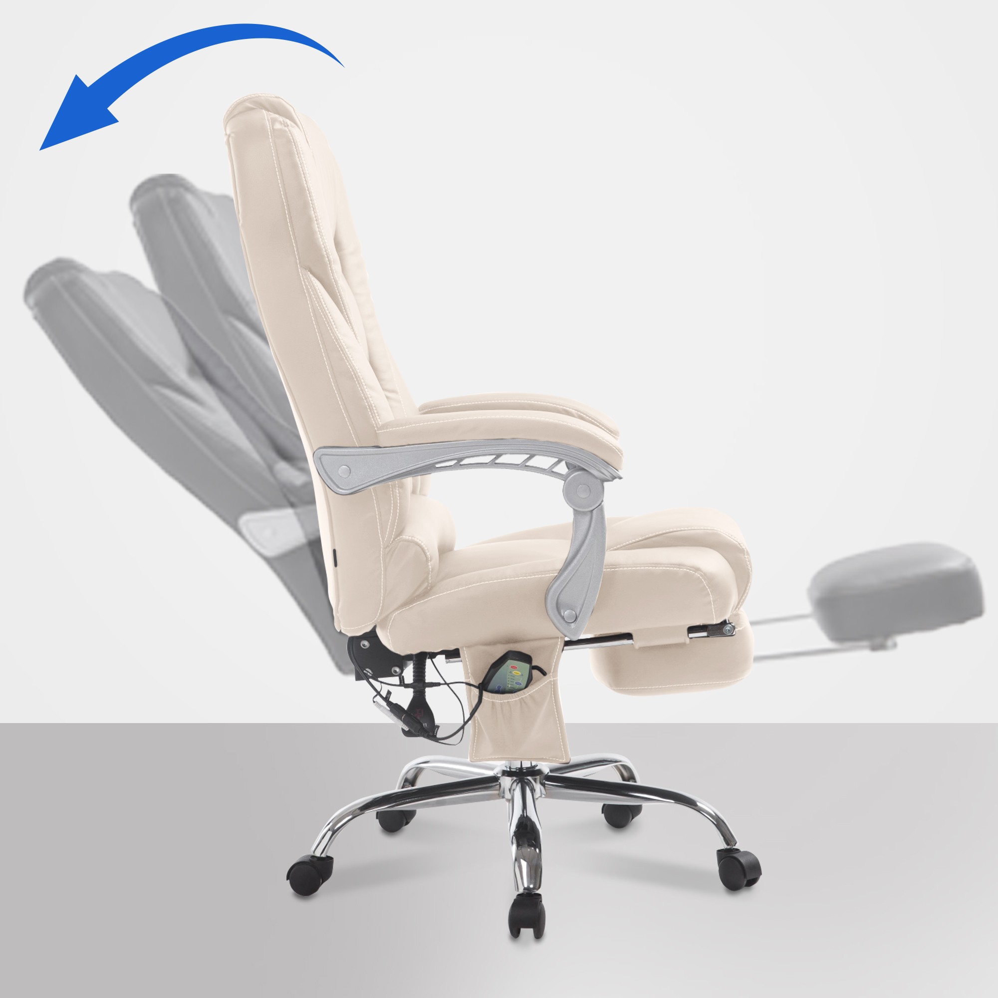 Chaise de bureau Pacific avec fonction massage simili cuir