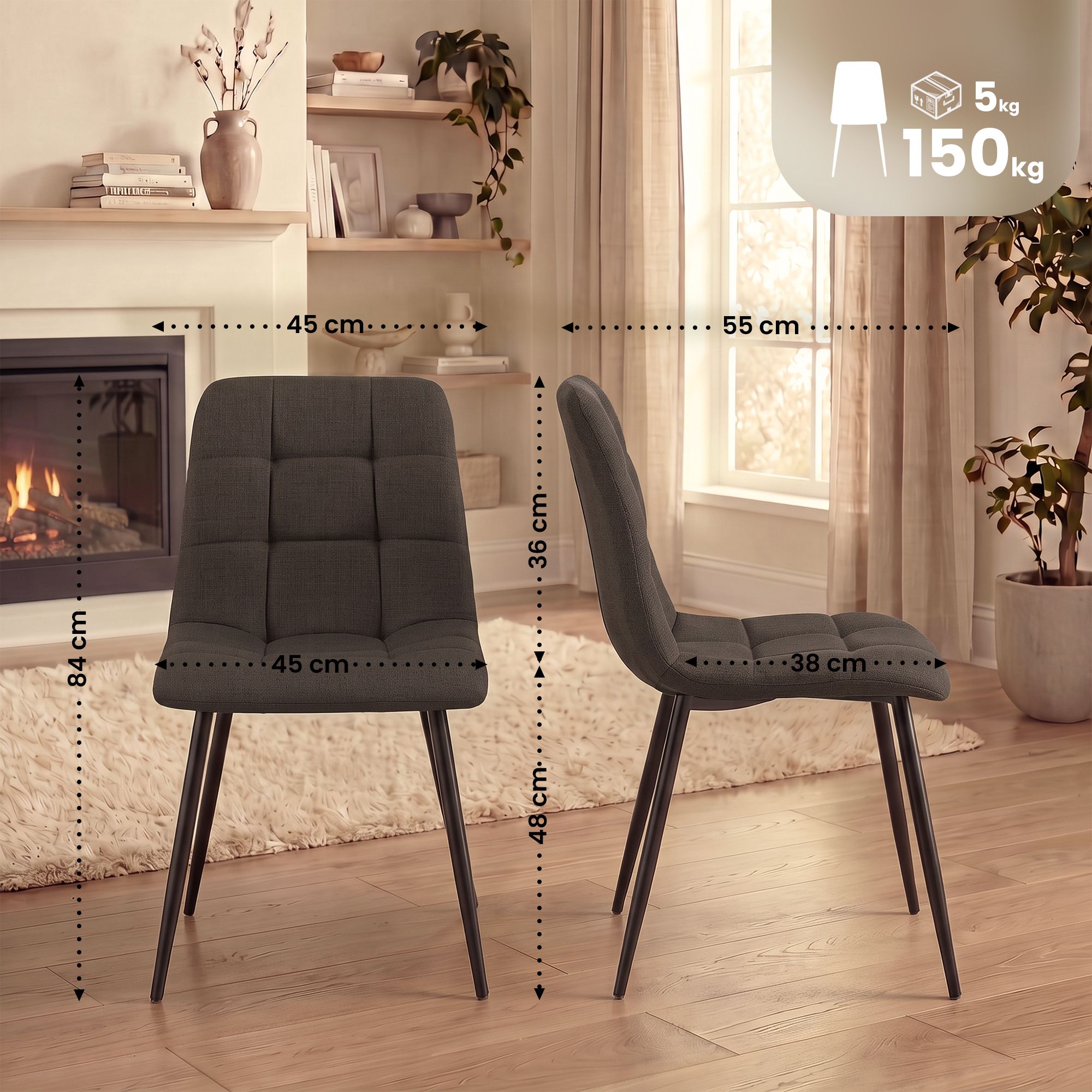 Lot de 2 chaises de salle à manger Tilde