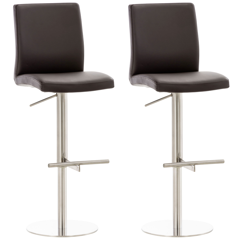 Lot de 2 tabourets de bar Cadiz en similicuir