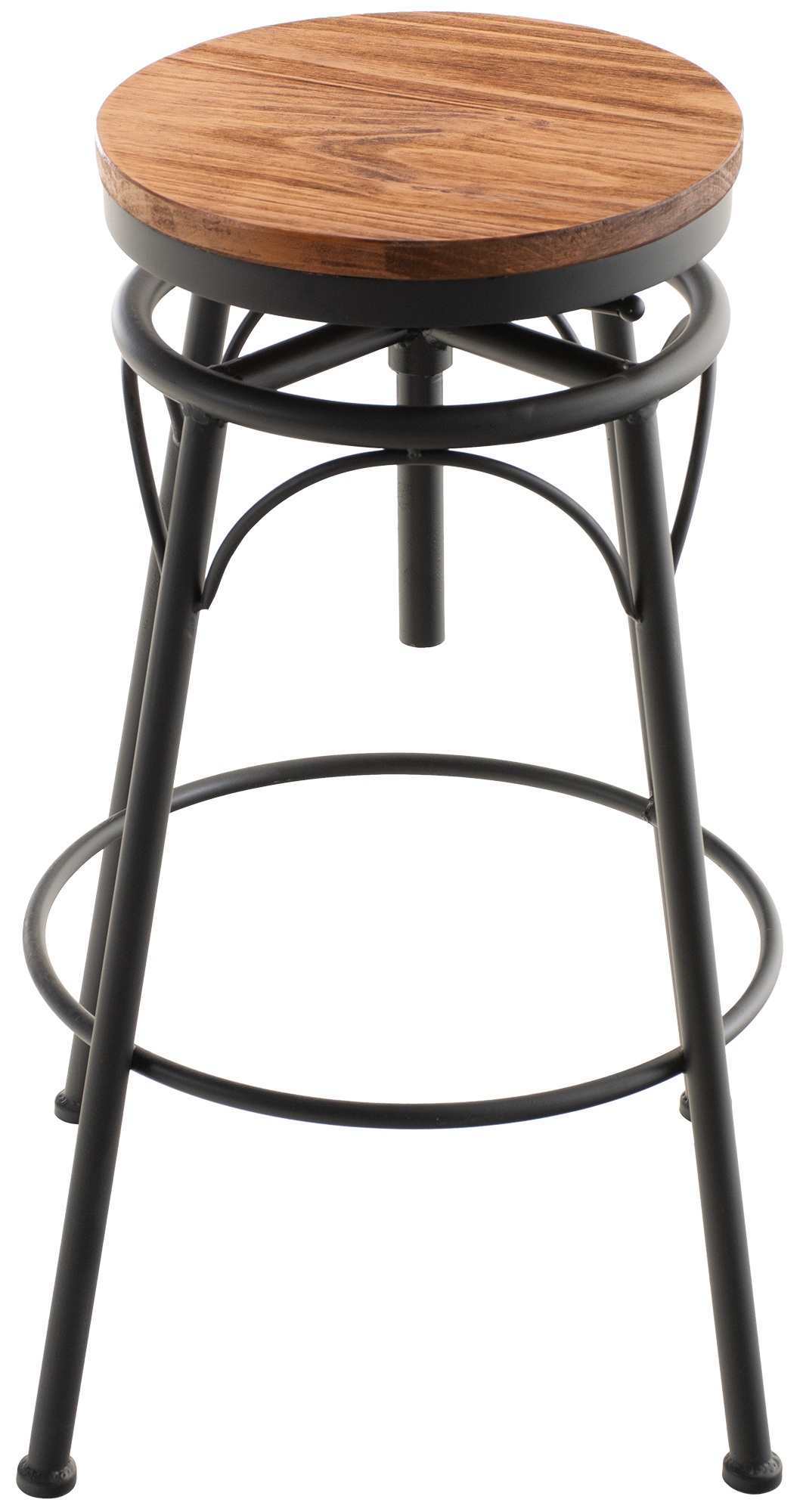 Lot de 2 tabourets de bar Beam avec assise en bois au style industriel