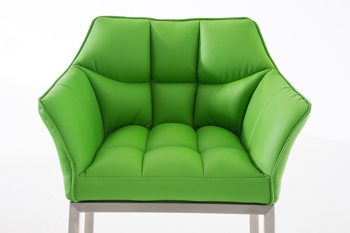 Ensemble de 2 tabourets de bar Damaso en similicuir avec piétement en métal