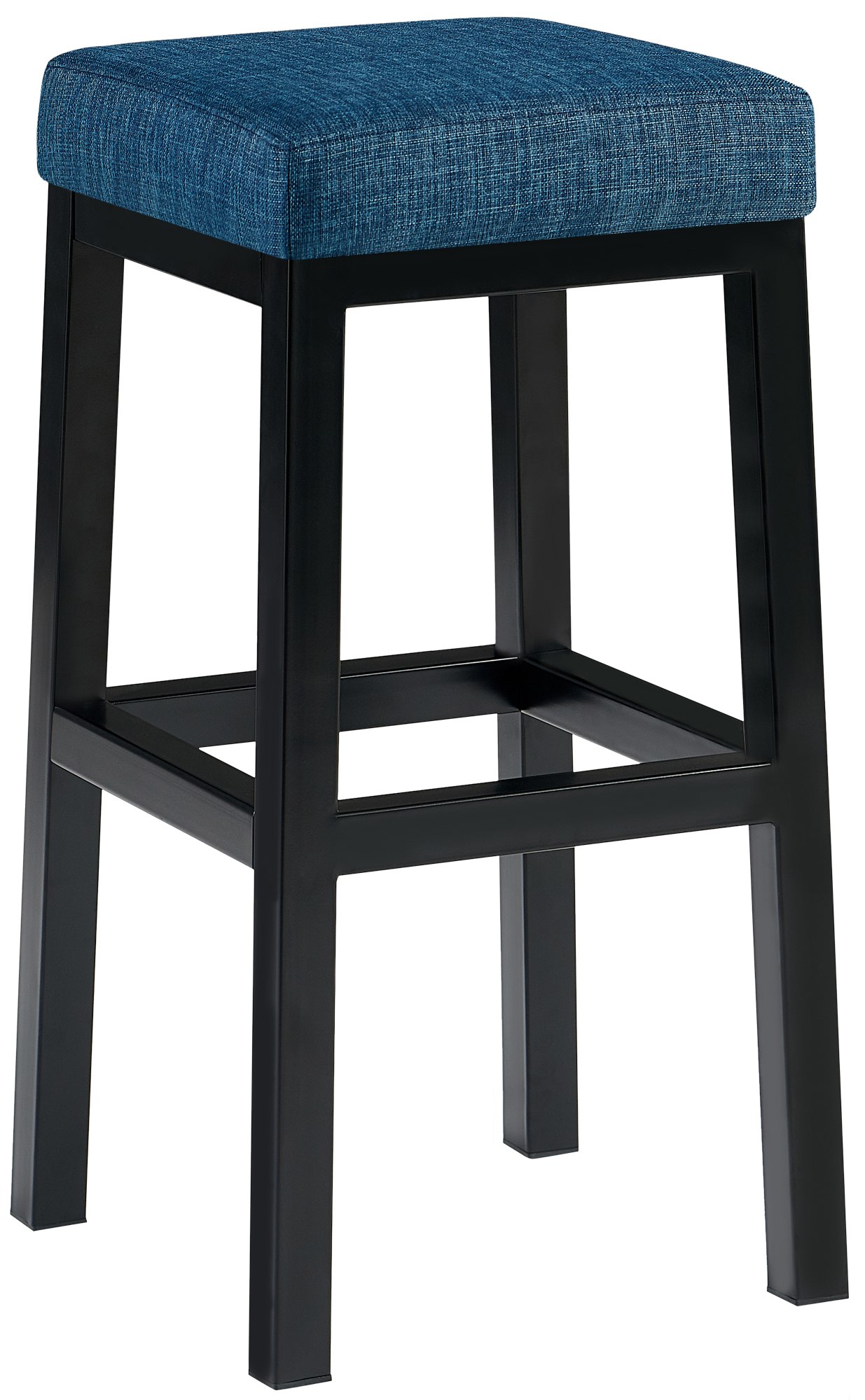 Tabouret de bar Taylor tissu hauteur d'assise 78 cm piètement métal noir