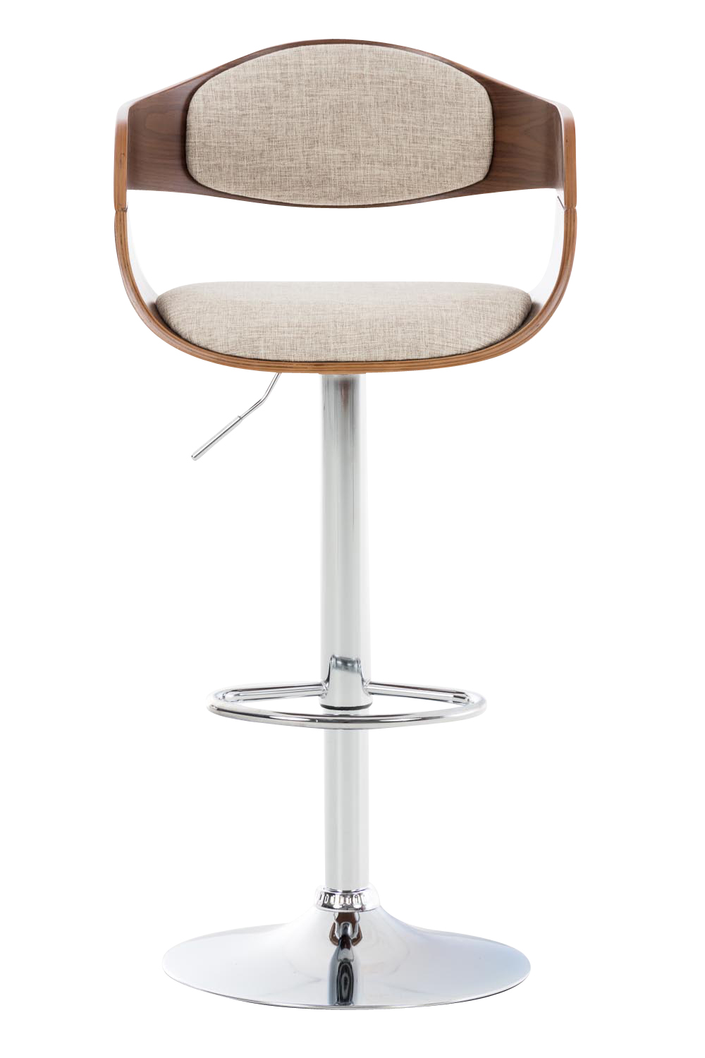 Lot de 2 tabourets de bar Kingston en tissu avec piètement en métal aspect chromé