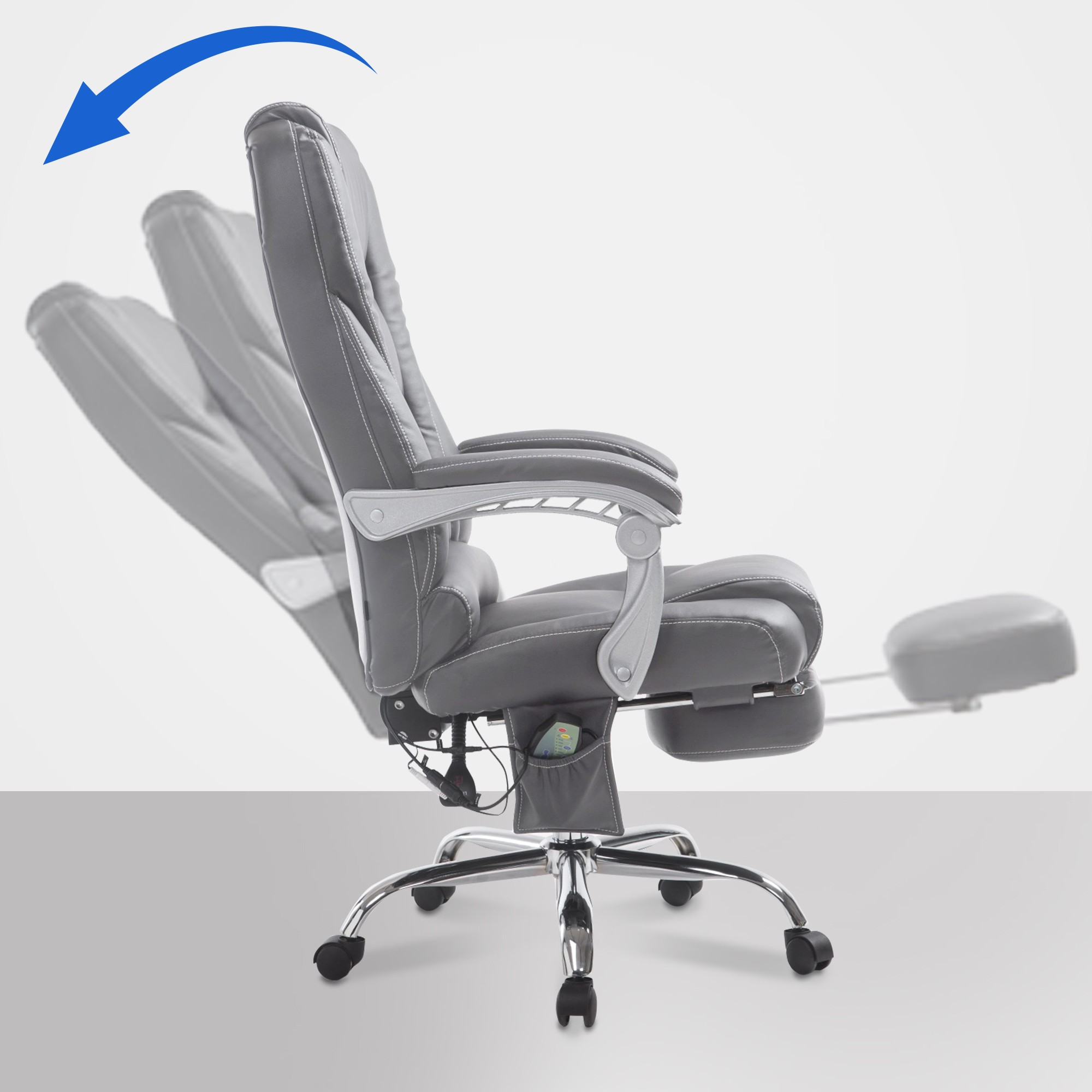 Chaise de bureau Pacific avec fonction massage simili cuir