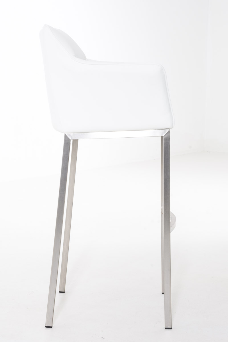 Tabouret de bar Damaso en similicuir avec piétement quatre pieds
