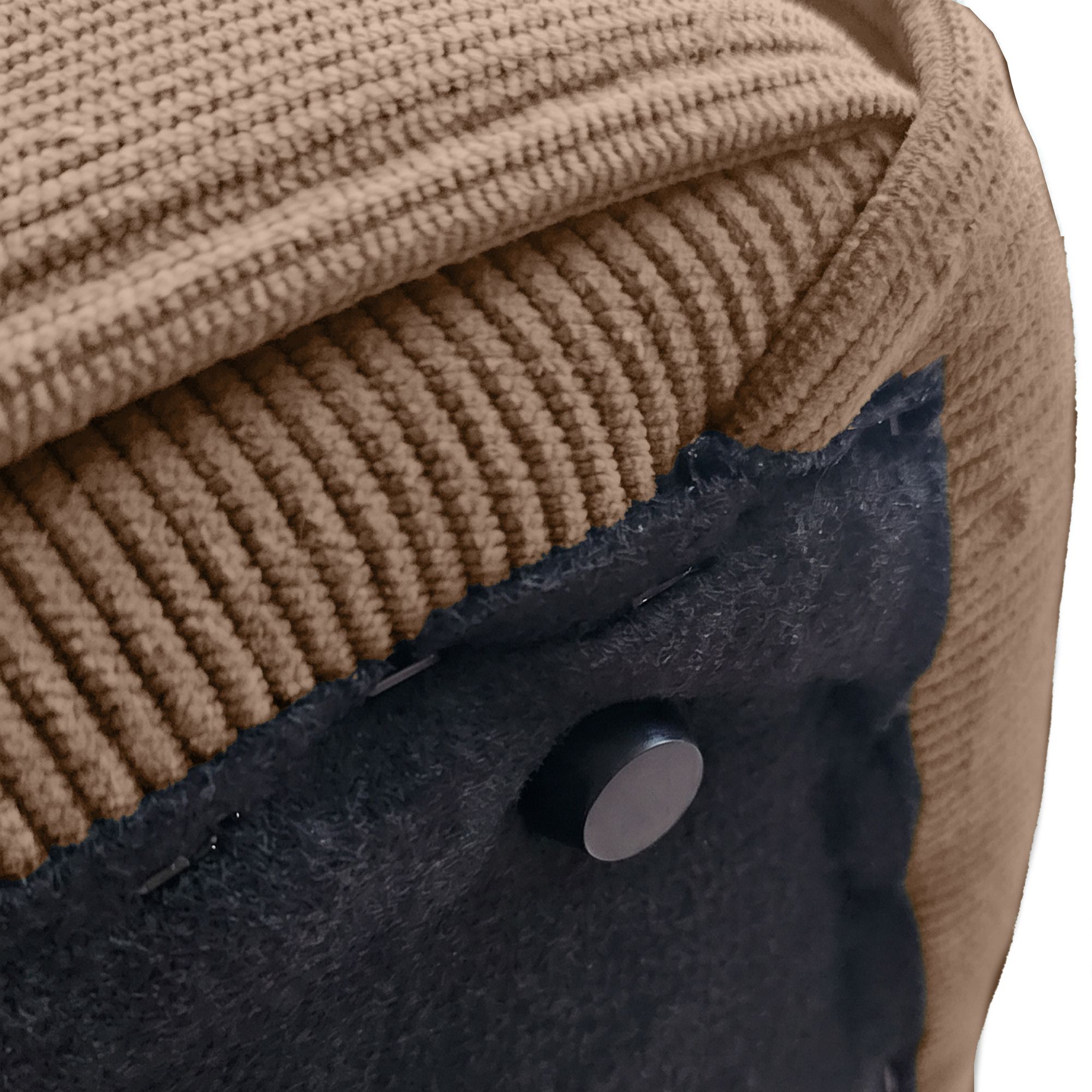 Pouf Forinta en velours côtelé