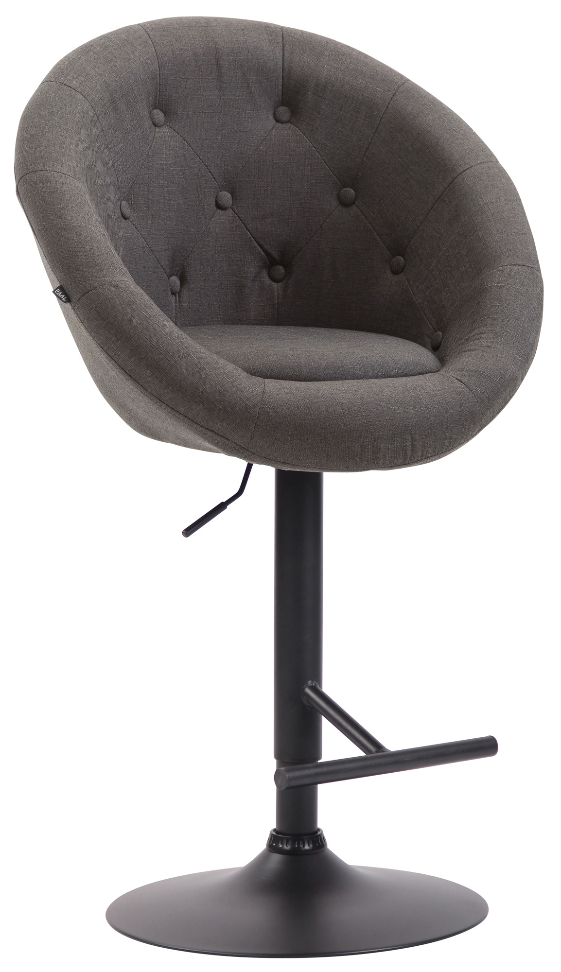 Tabouret de bar London V2 en tissu avec Pied et Repose-pieds en métal