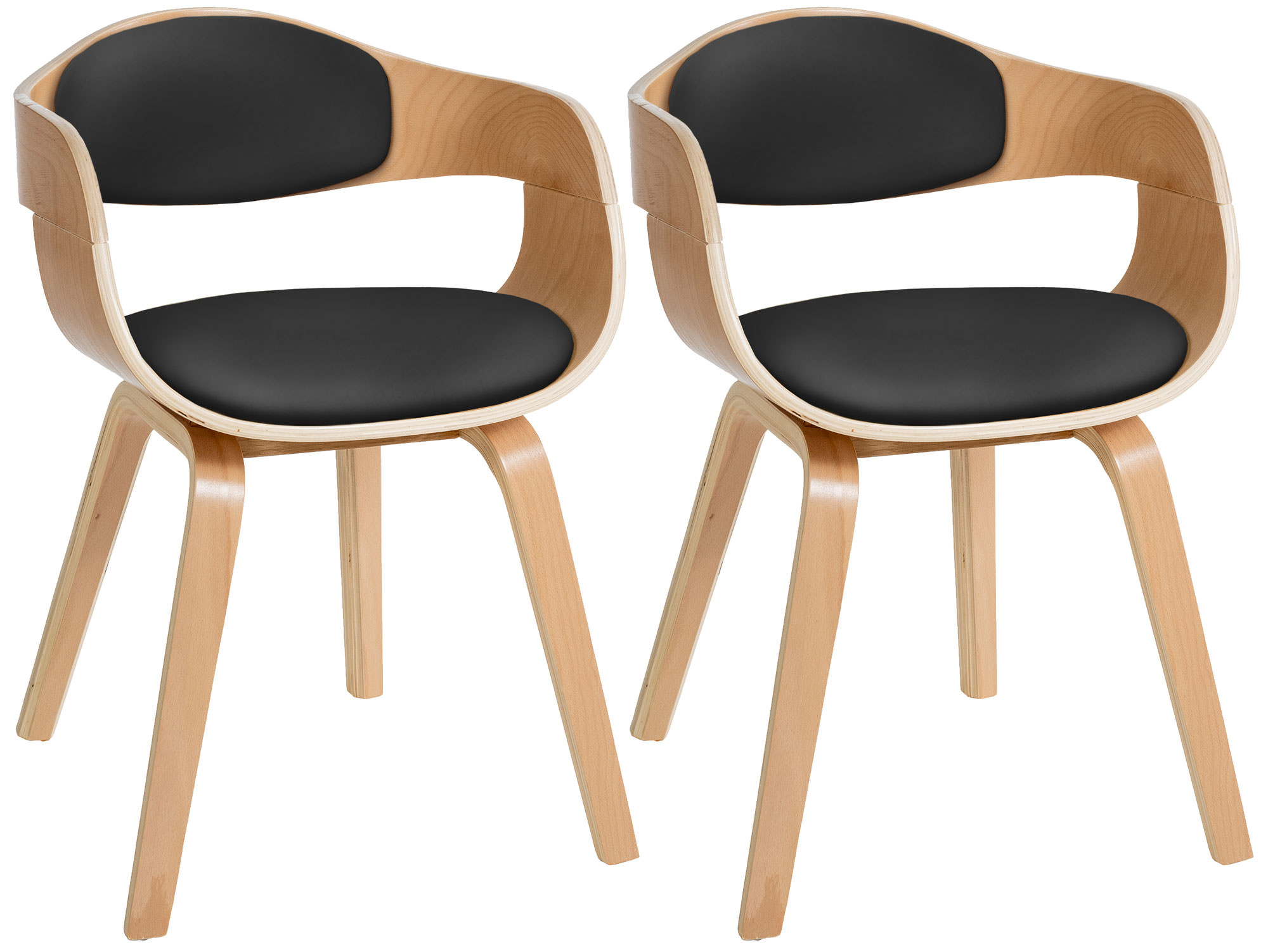 Lot de 2 chaises de salle à manger Kingston en similicuir