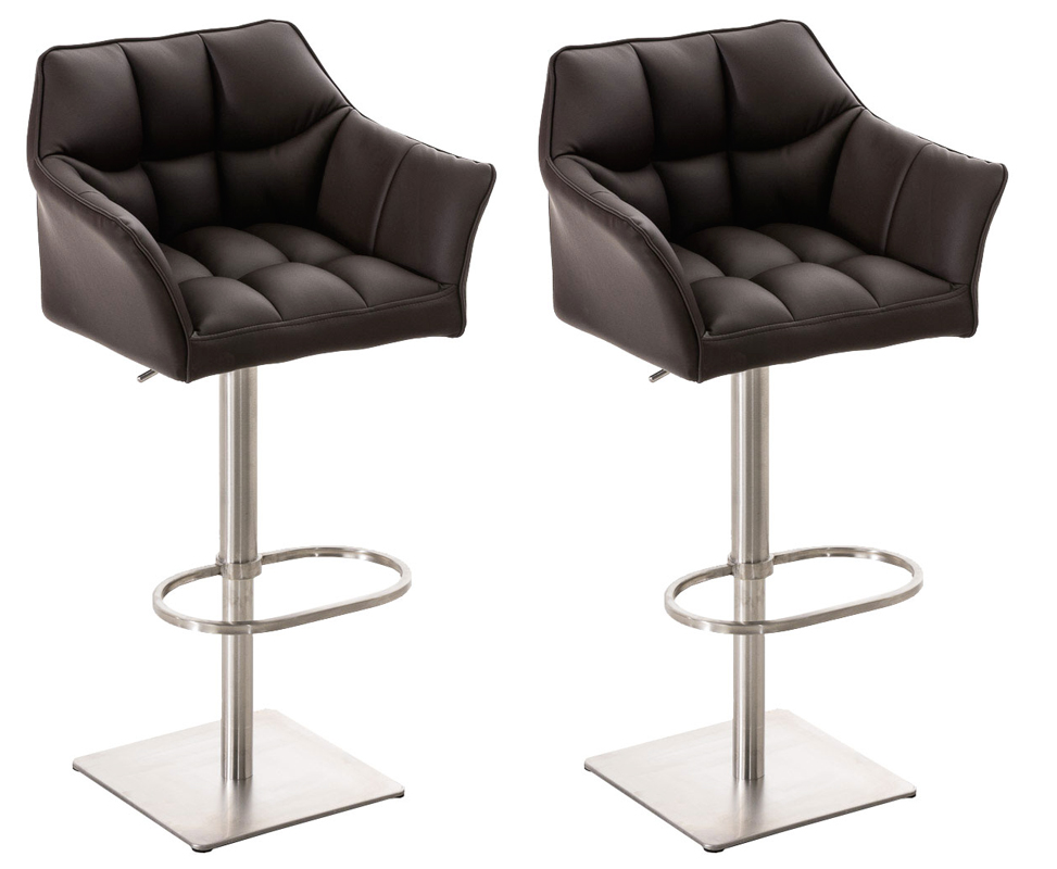 Lot de 2 tabourets de bar Damaso en similicuir