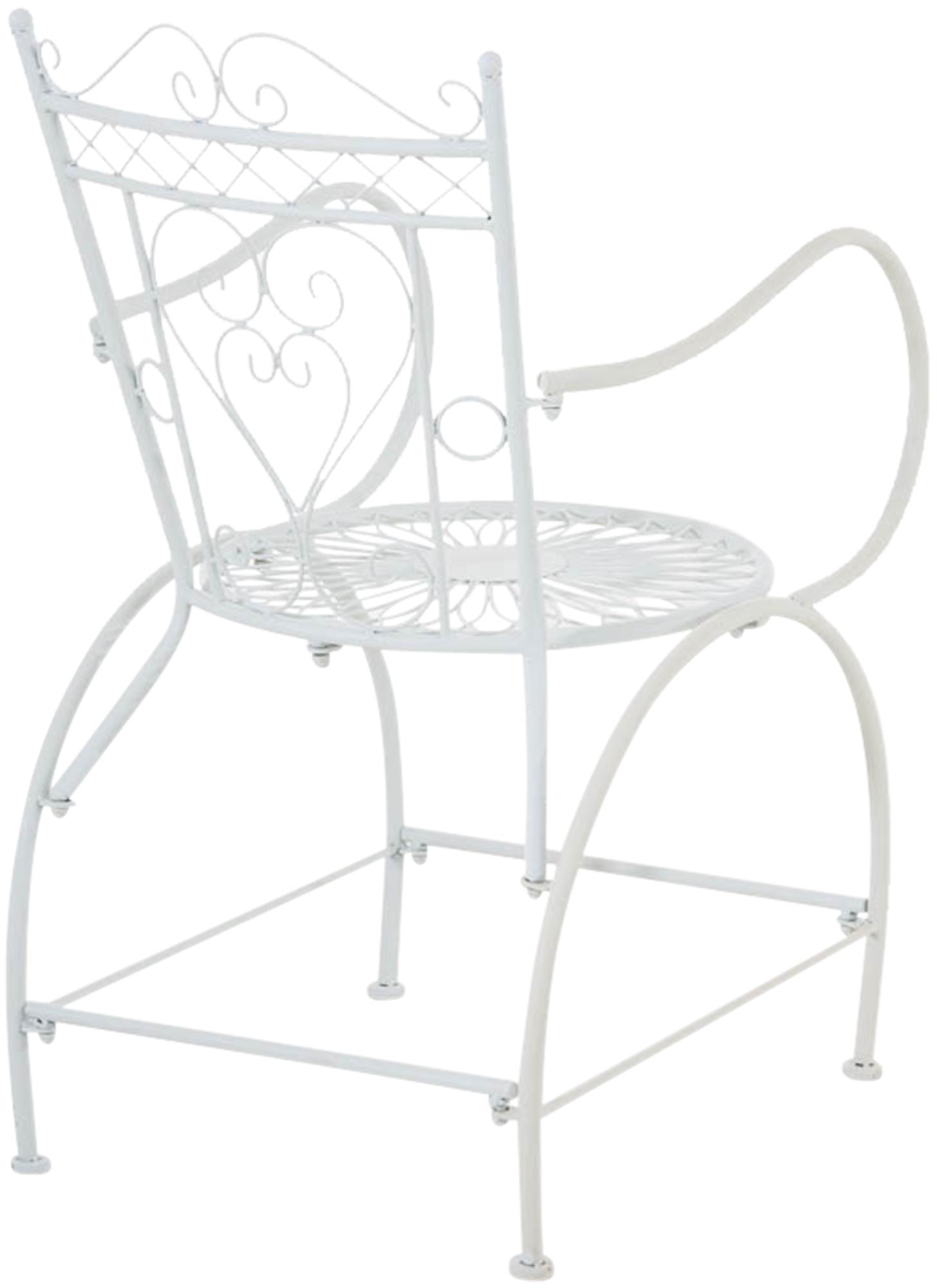 Chaise d'extérieur Sheela en fer avec accoudoirs et repose-pieds