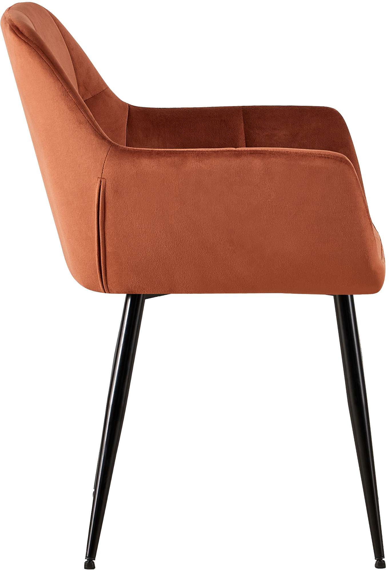 Chaise de salle à manger Emia en Velours avec Piètement en Métal noir