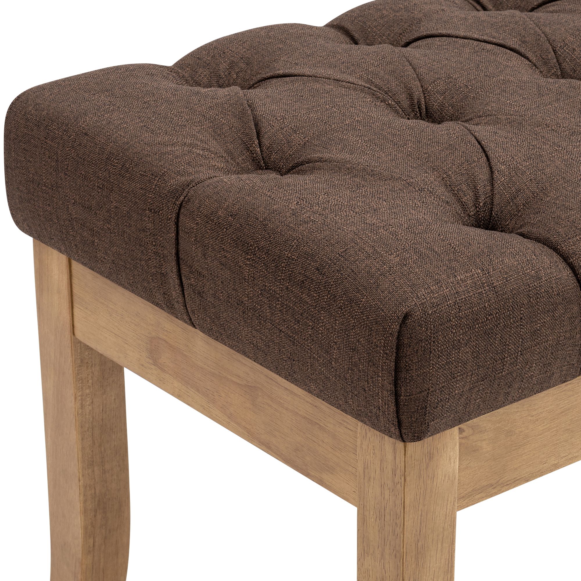 Banquette Ramses en tissu avec piètement en bois clair