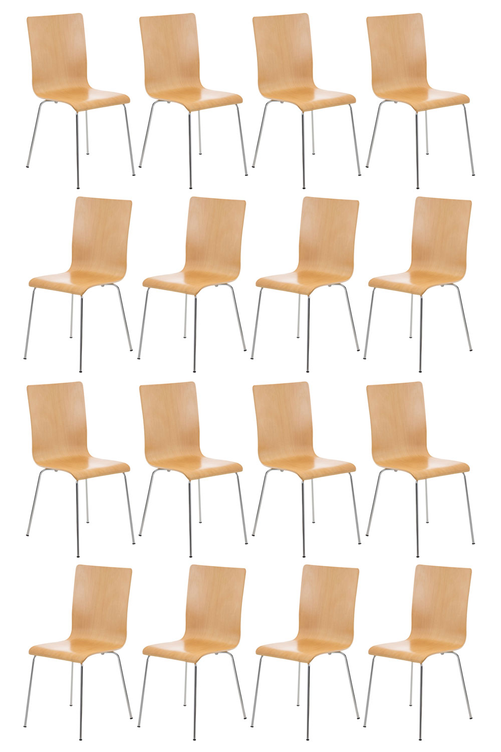 Lot de 16 chaises visiteur Pepe en bois