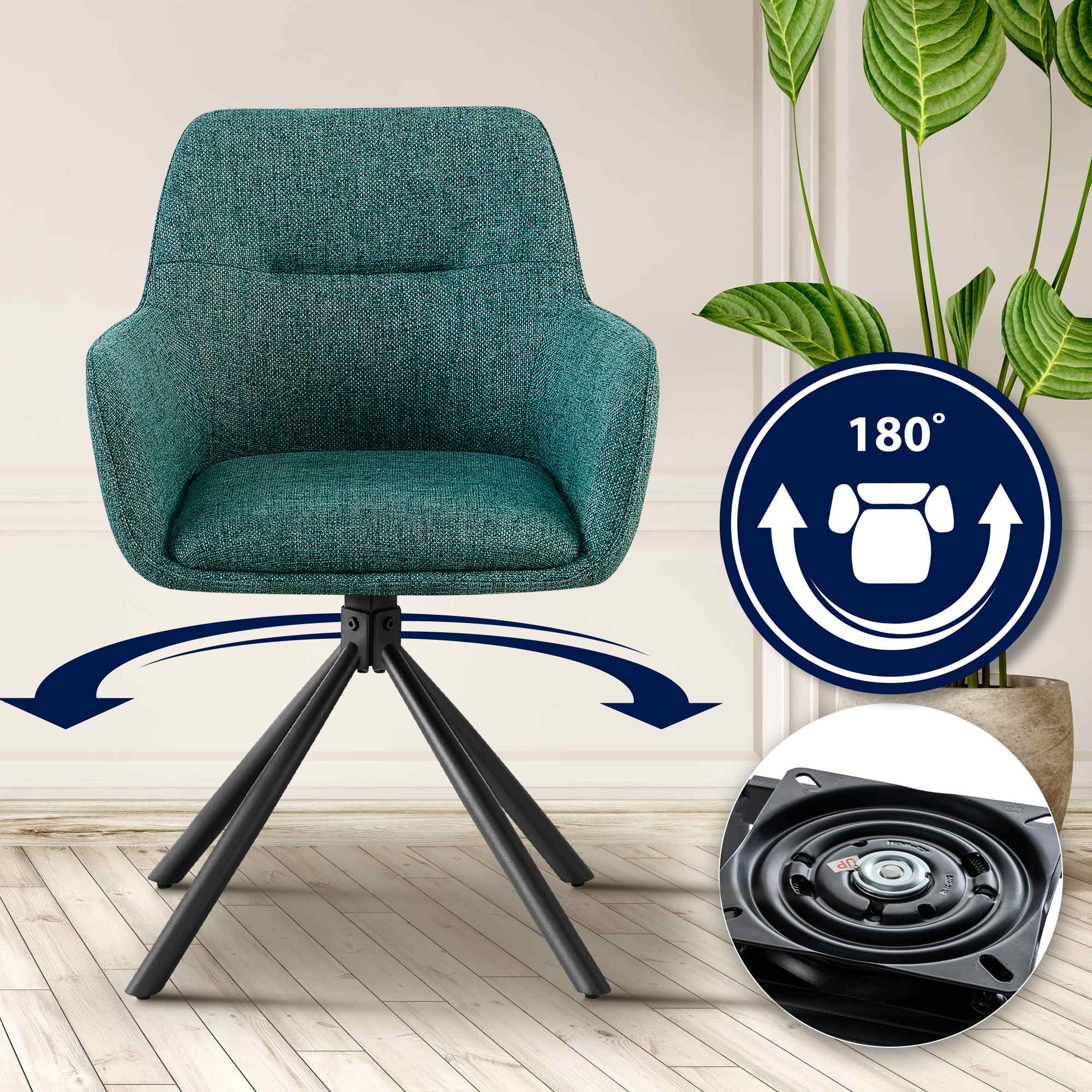 Lot de 2 chaises Tipton tissu