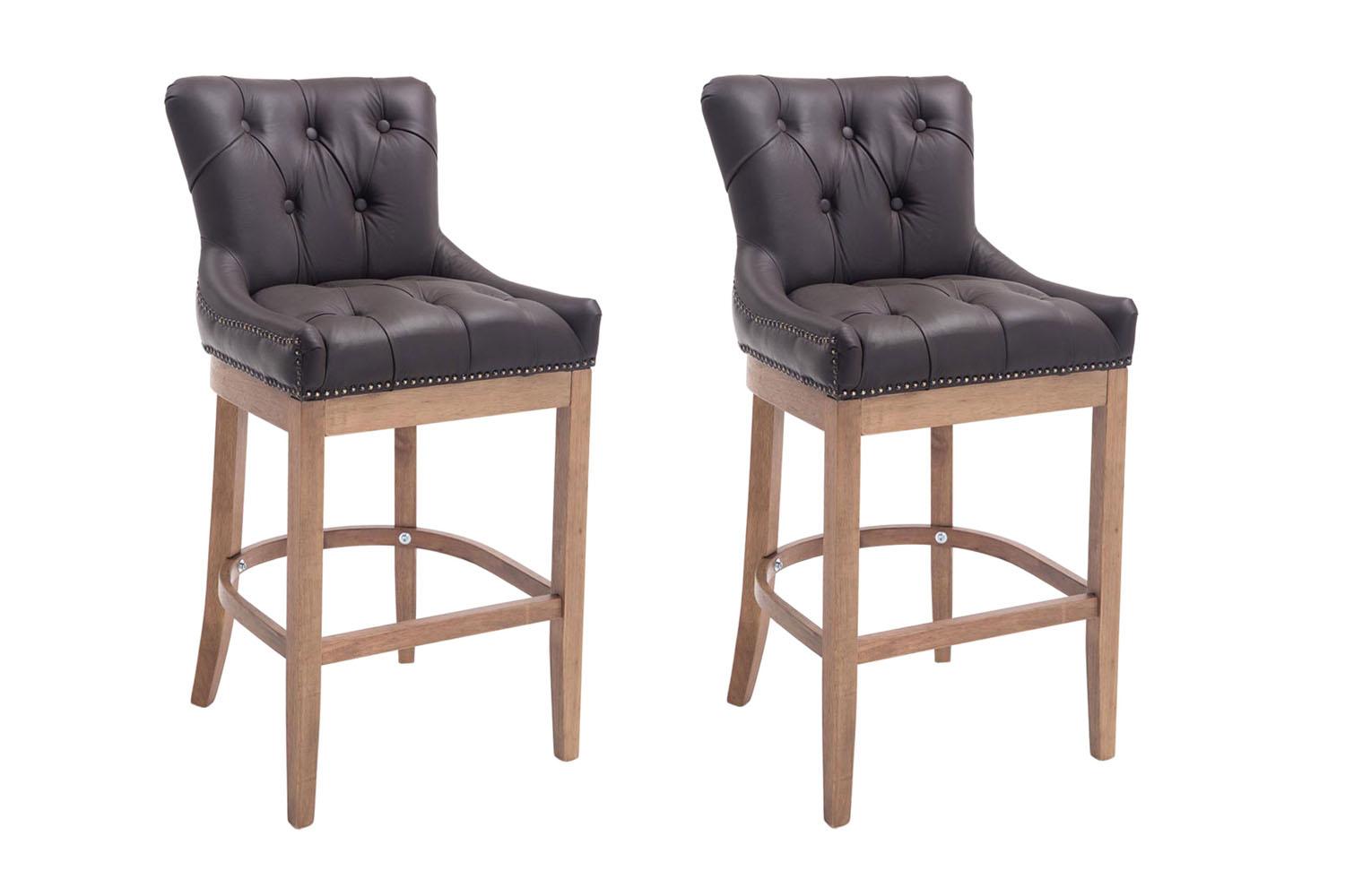 Lot de 2 Tabourets de bar Lakewood en véritable Cuir