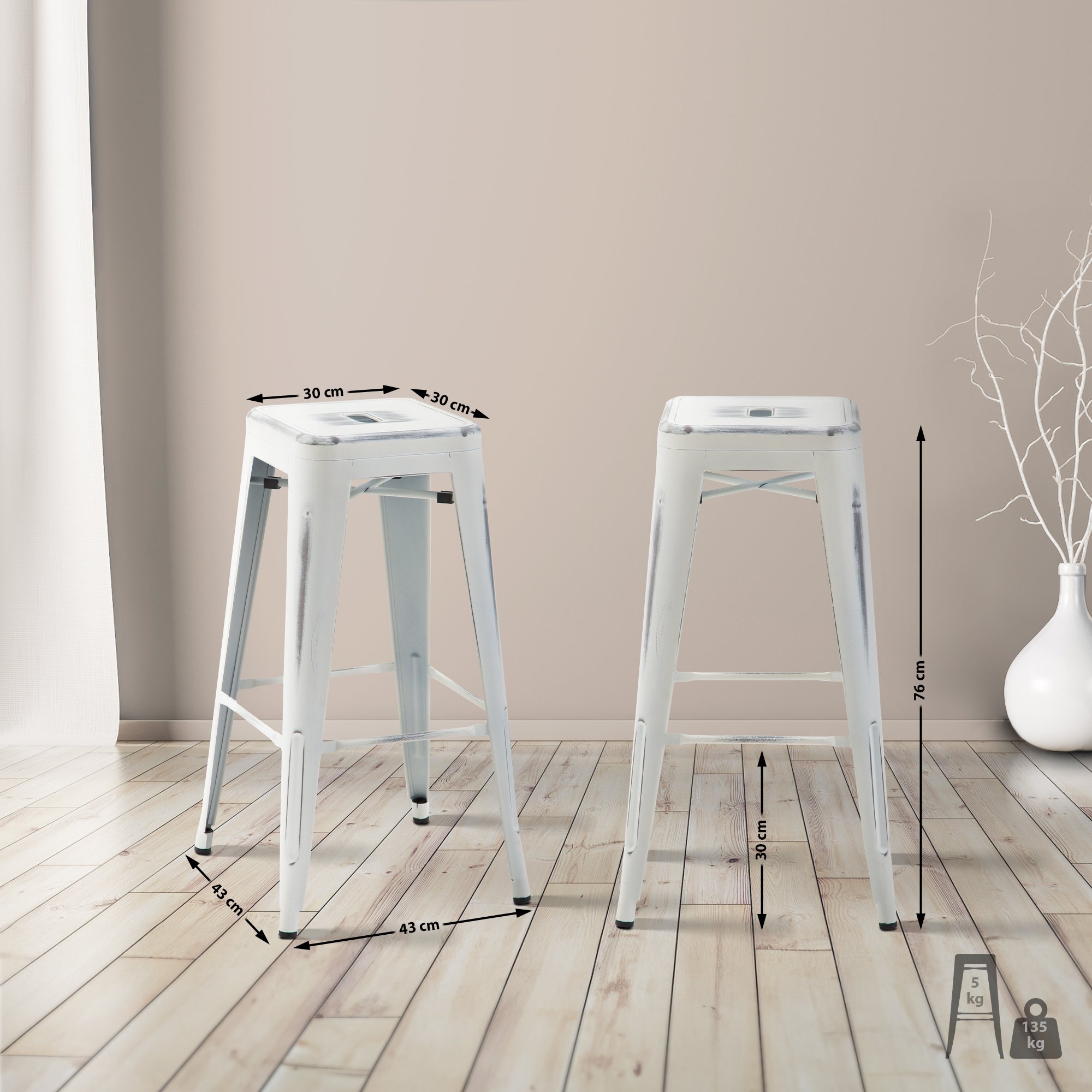 Lot de 4 tabourets de bar Joshua