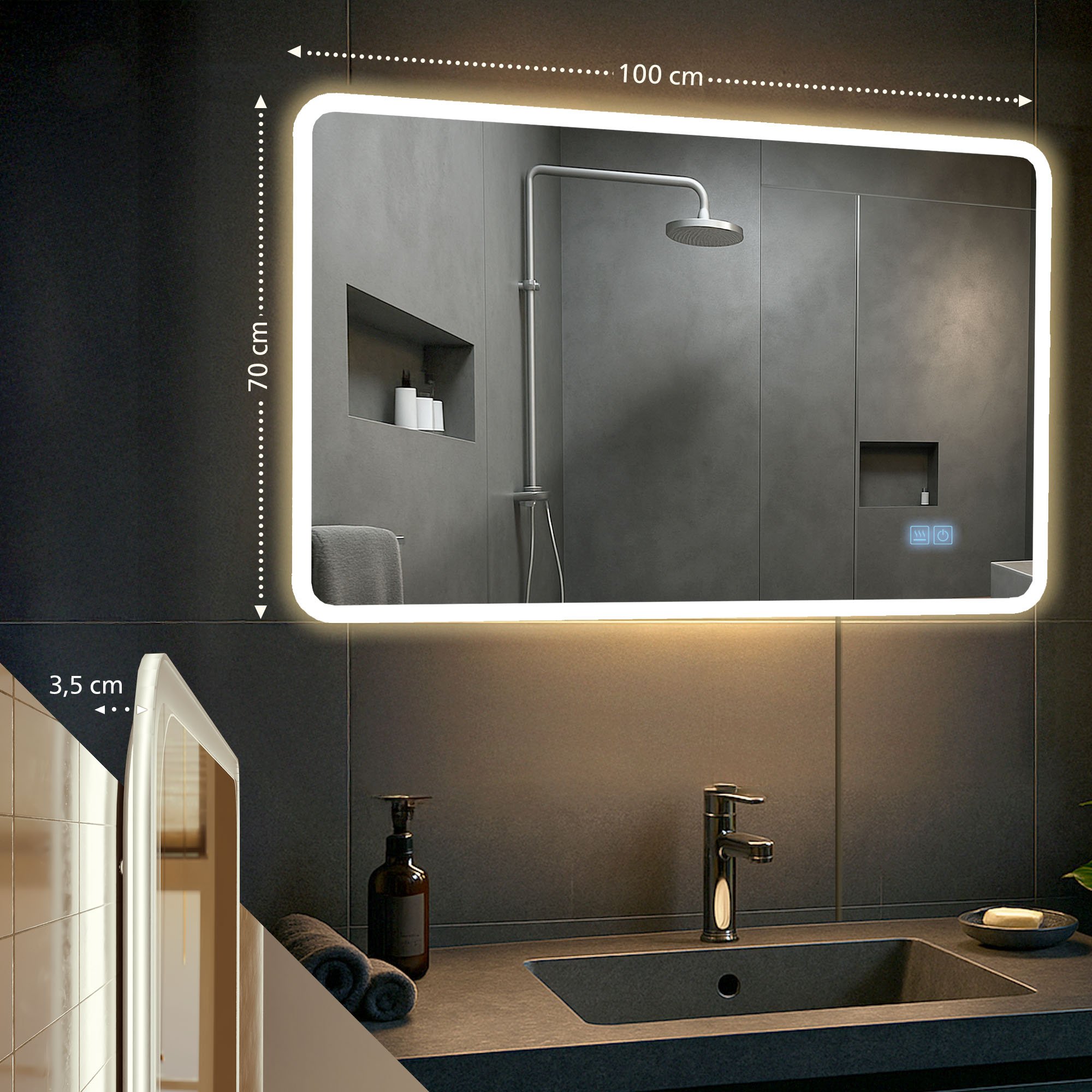 Miroir de salle de bain Jericho avec Bluetooth