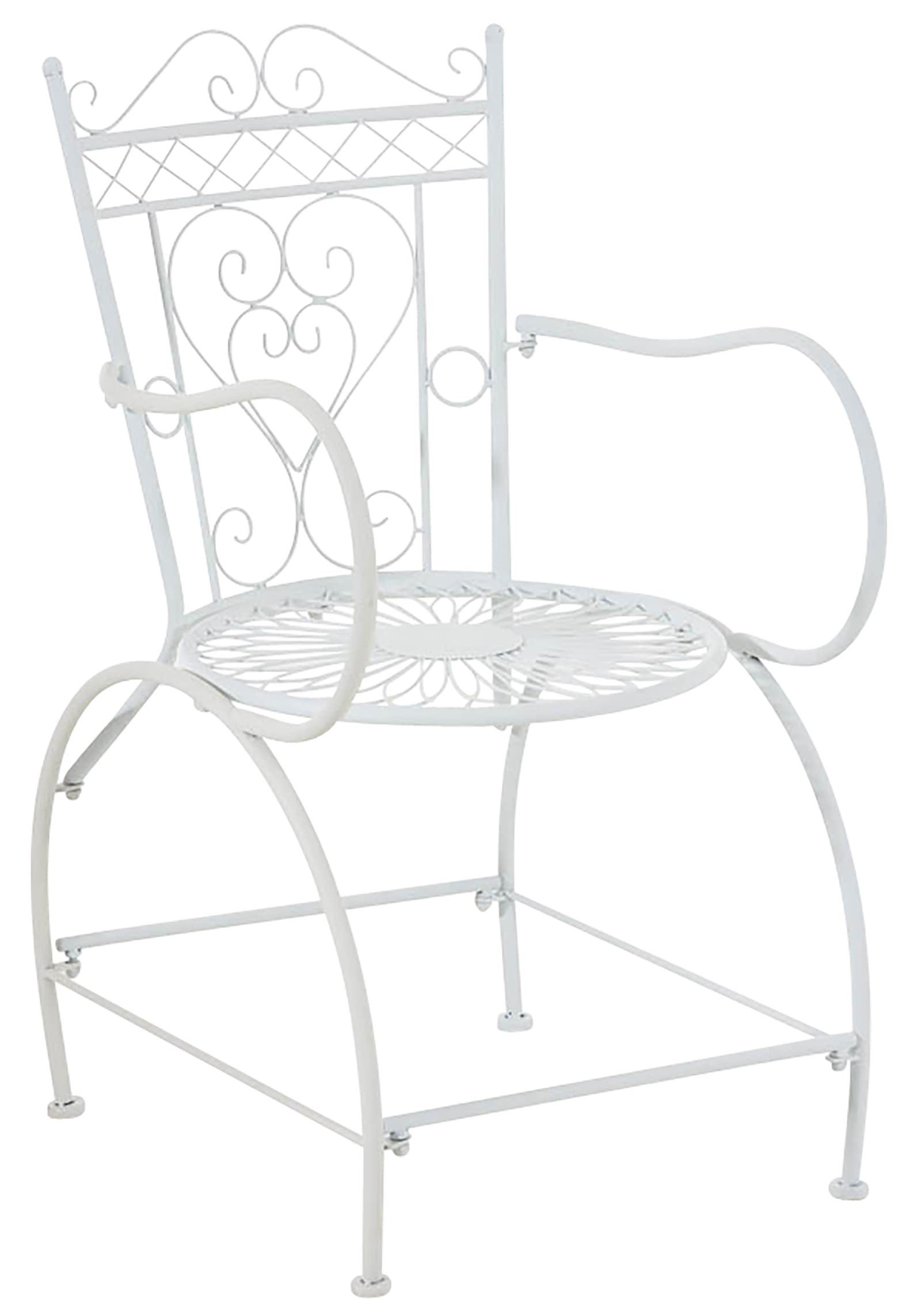 Lot de 2 Chaises de jardin Sheela en fer avec accoudoirs et repose-pieds
