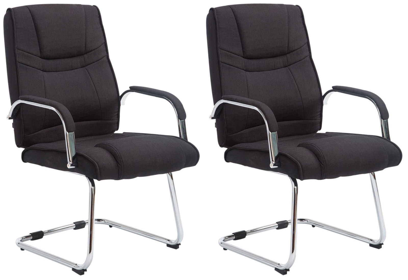 Lot de 2 Chaises Cantilever Attila en tissu avec accoudoirs