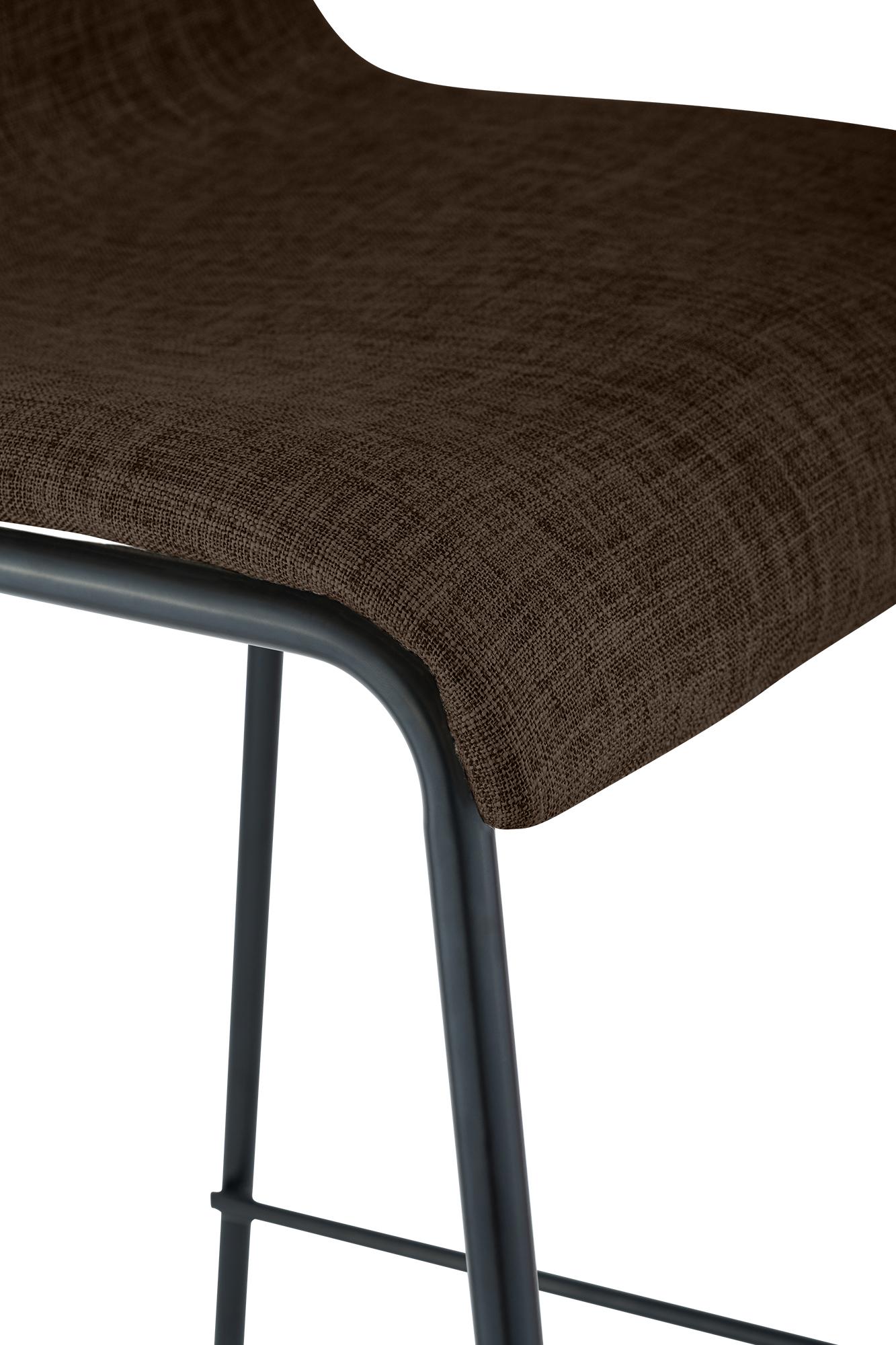 Lot de 2 tabourets de bar Hover en tissu, pieds metalliques