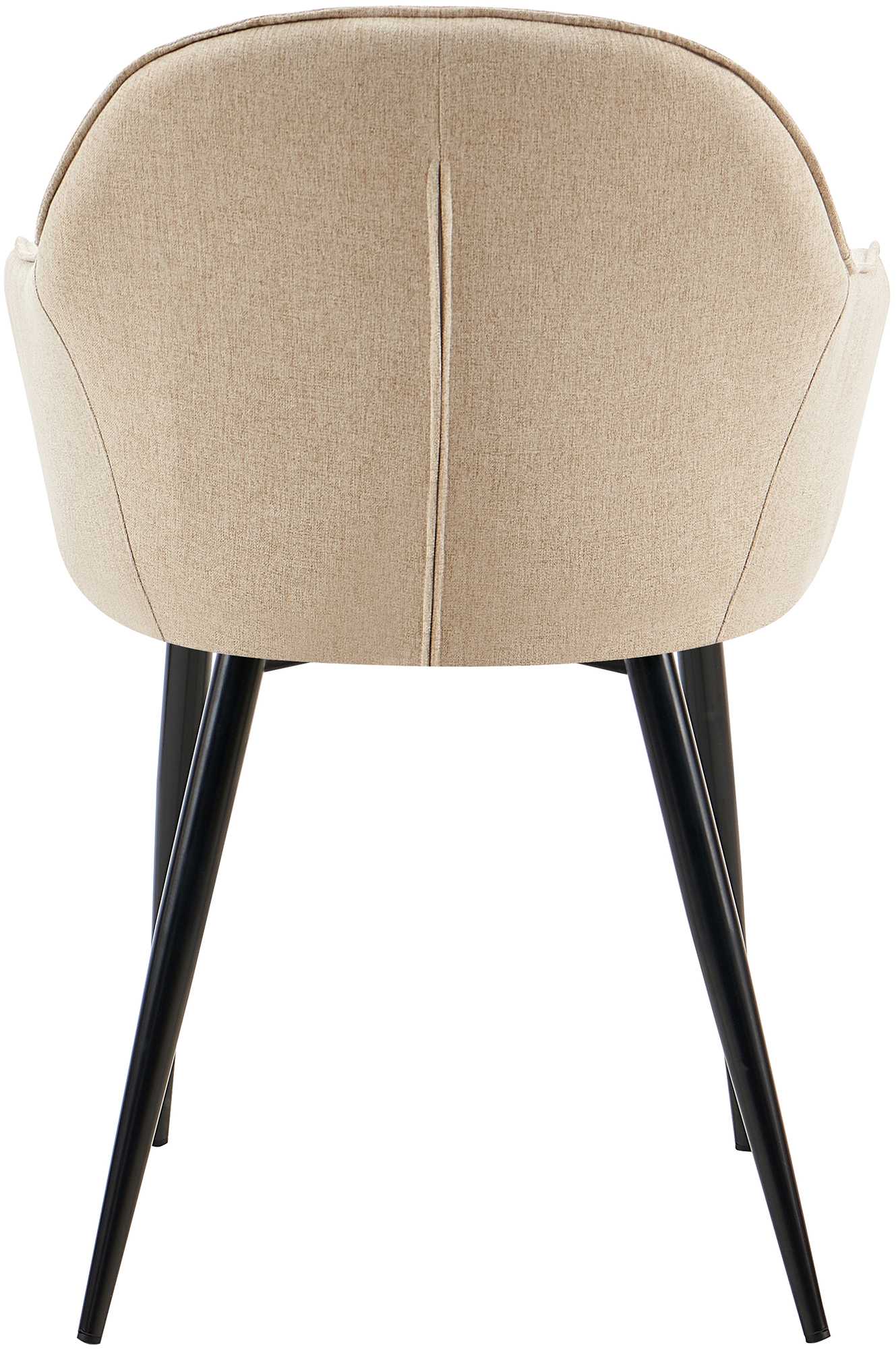 Lot de 2 Chaises de salle à manger Boise en Tissu avec Piètement en Métal noir