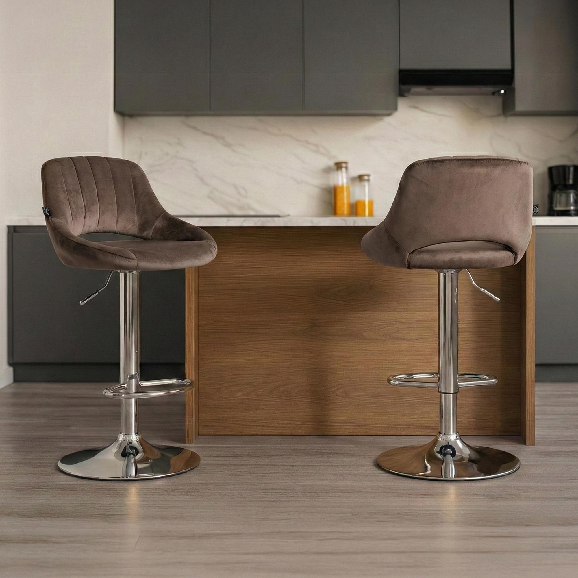 Tabouret de bar Milet en velours