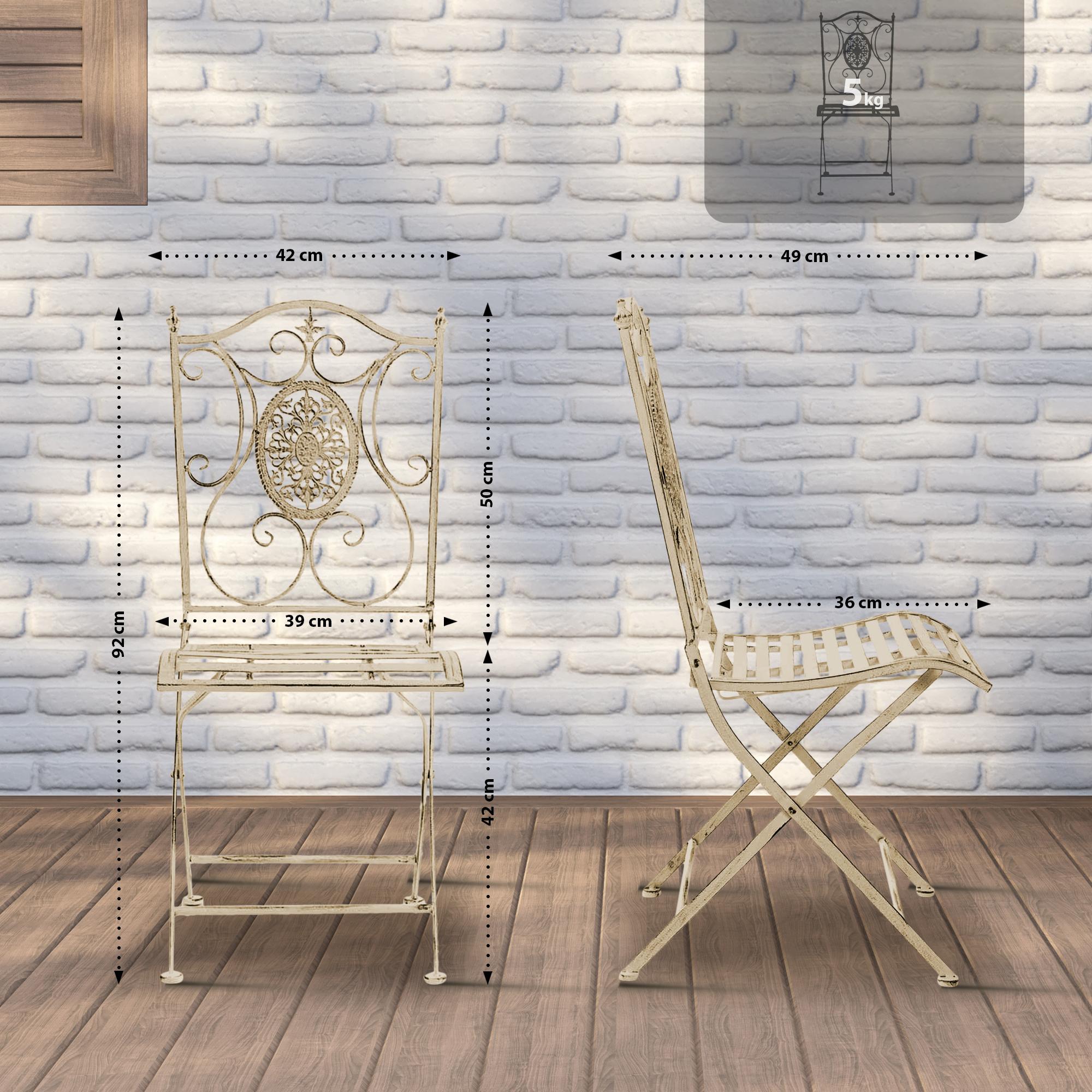 Lot de 2 chaises de jardin pliables Sibell en fer