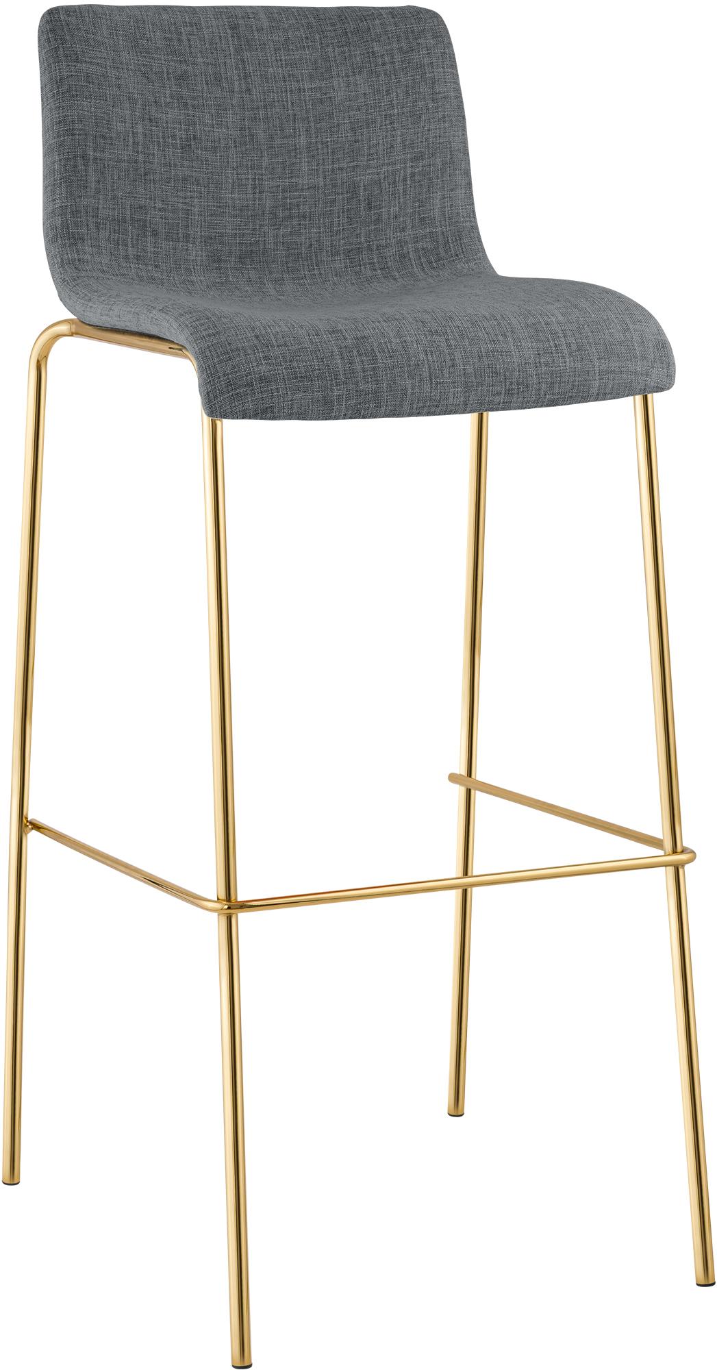Tabouret de bar Hover tissu cadre à quatre pieds doré