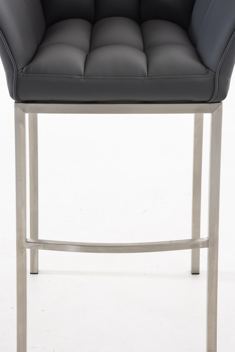 Ensemble de 2 tabourets de bar Damaso en similicuir avec piétement en métal