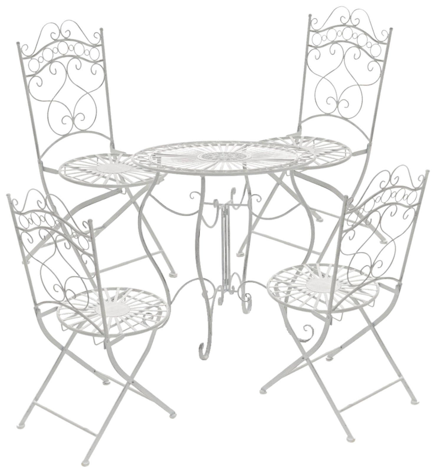 Lot de 2 Chaises de jardin pliables Indra en fer forgé