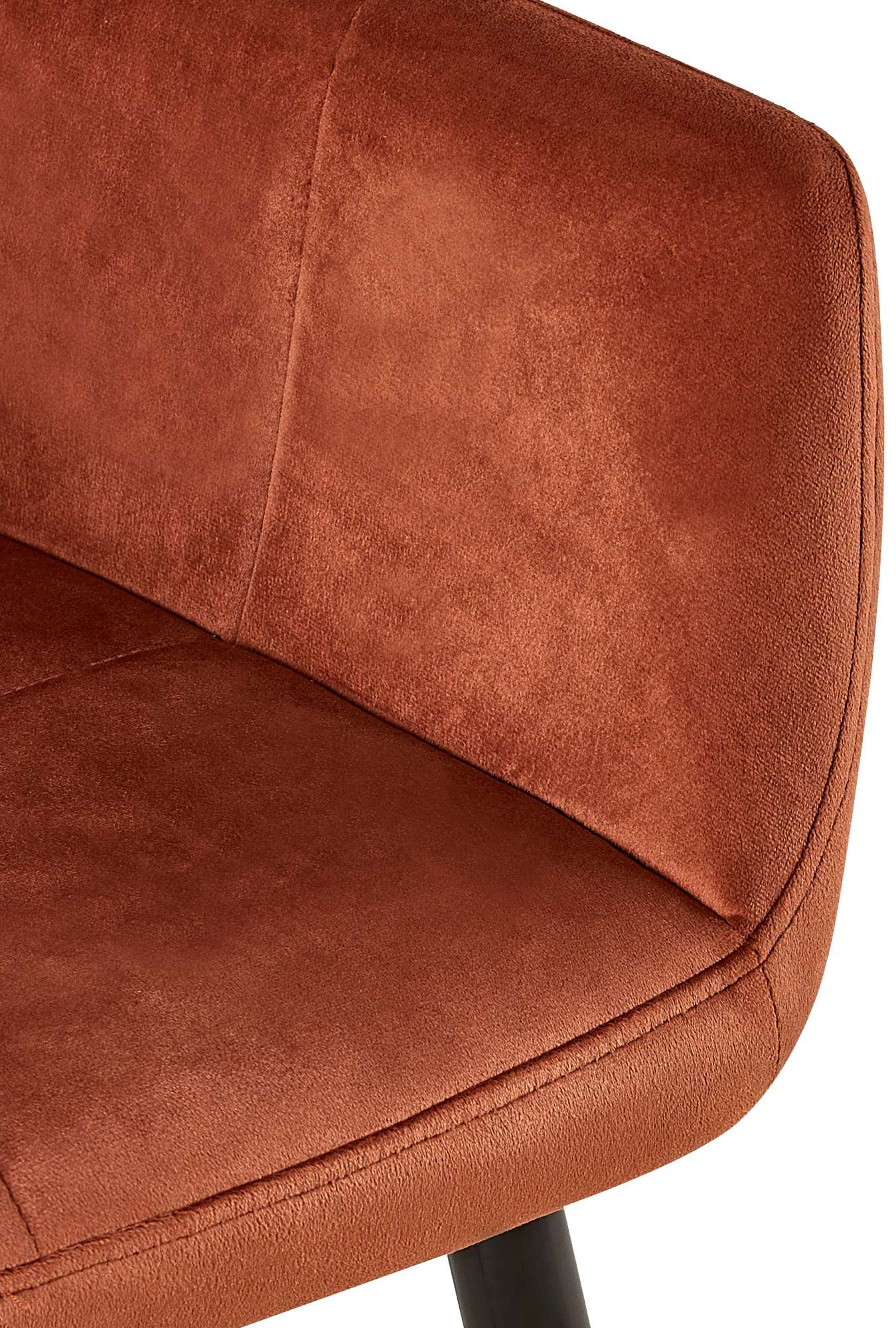 Lot de 4 Chaises de salle à manger Emia en Velours avec Piètement en Métal noir