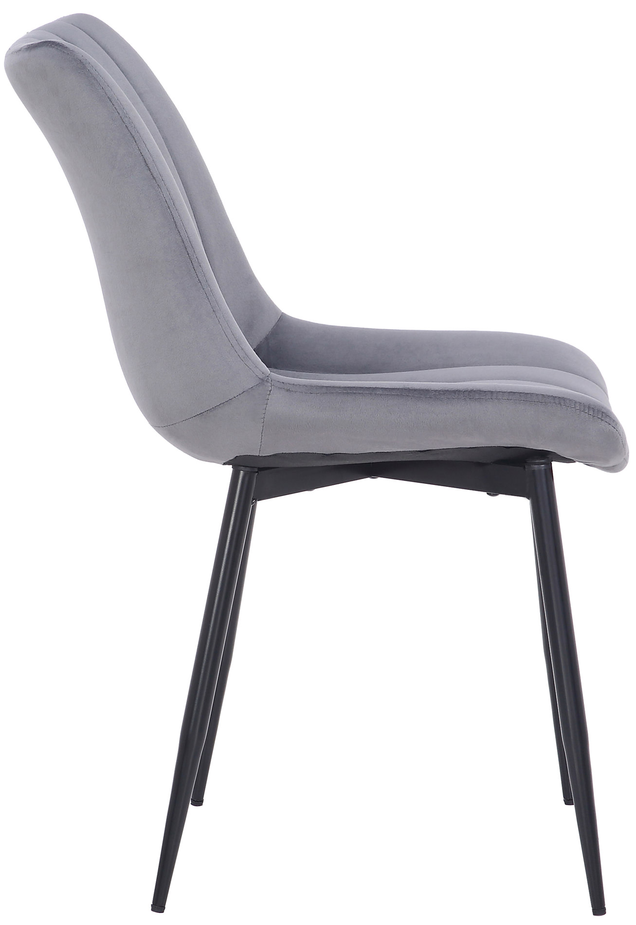 Lot de 2 Chaises de salle à manger Rahden en Velours avec Piètement en métal noir