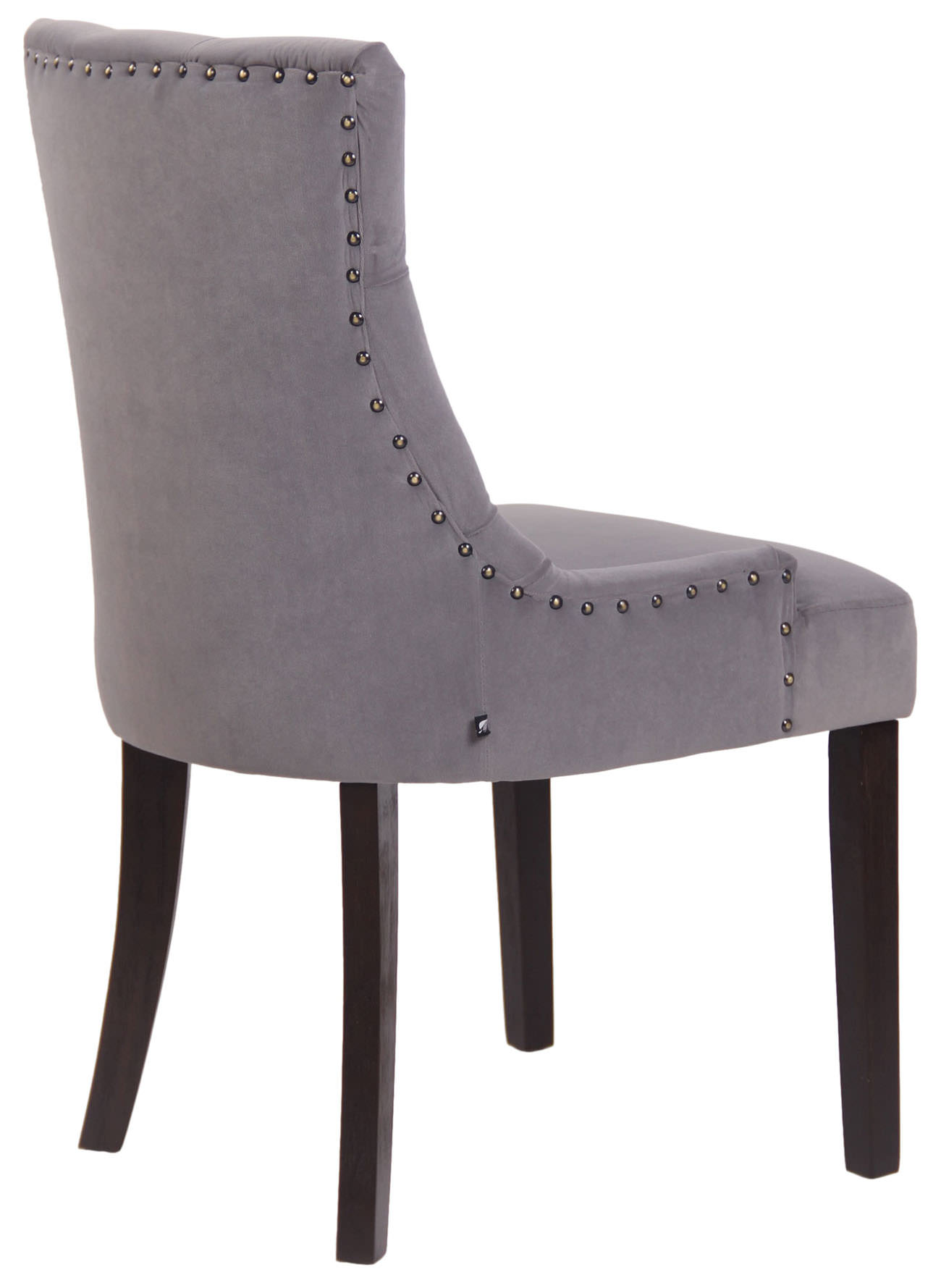 Lot de 4 Chaises de salle à manger Aberdeen en Velours Piètement en bois d'hévéa