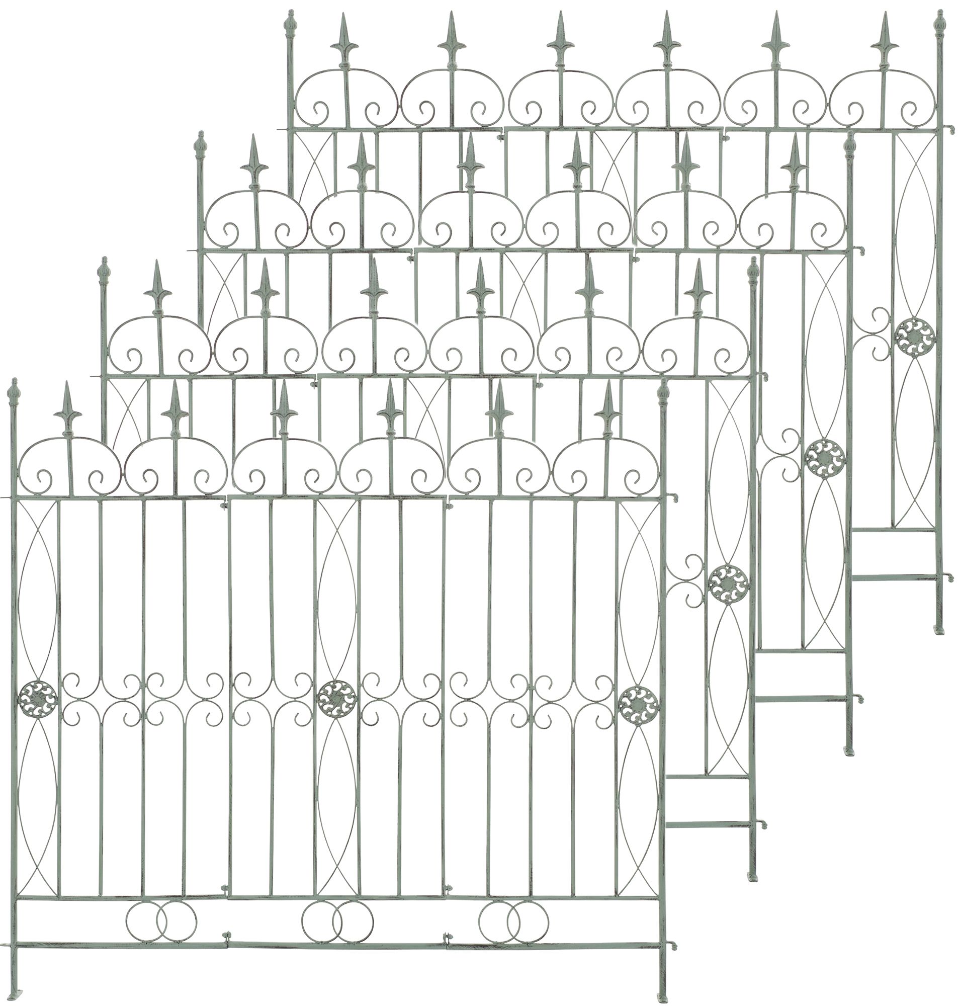 Lot de 4 barrières de jardin Mangold robuste pratique et facile à installer pour délimiter et protéger vos espaces extérieurs