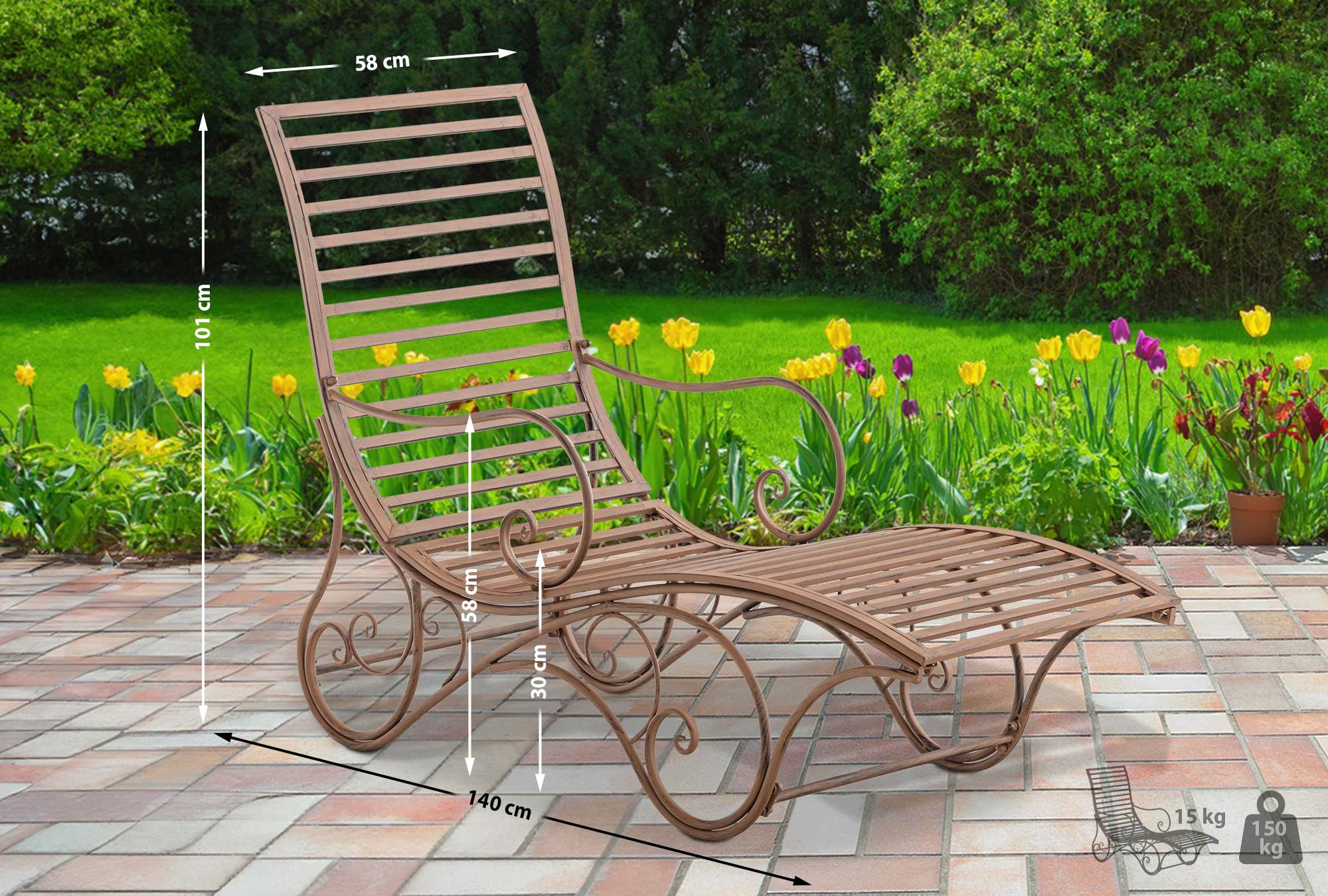 Chaise longue de jardin Amiens