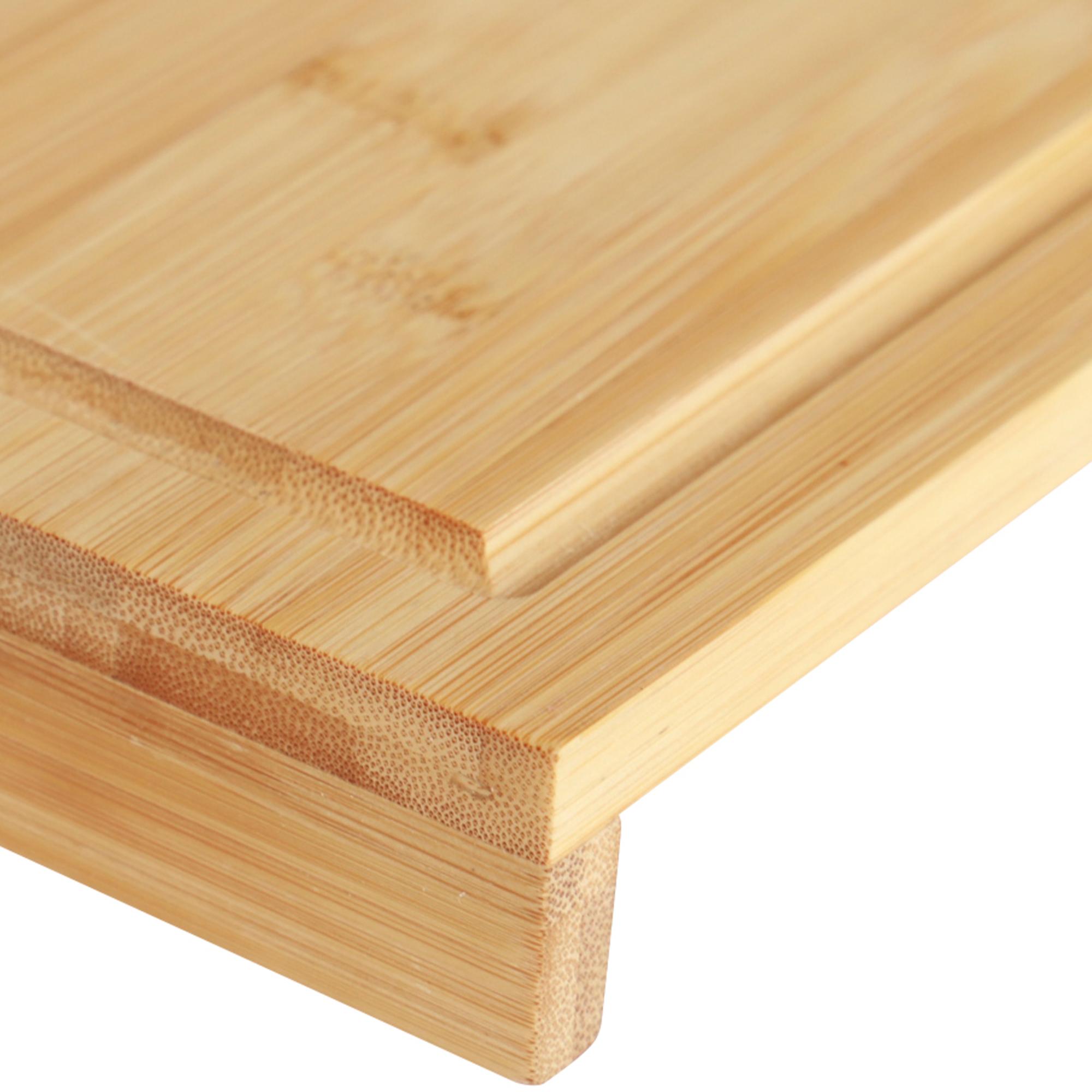 Planche à découper en bambou XXXL 45 x 33 cm avec bord d'appui