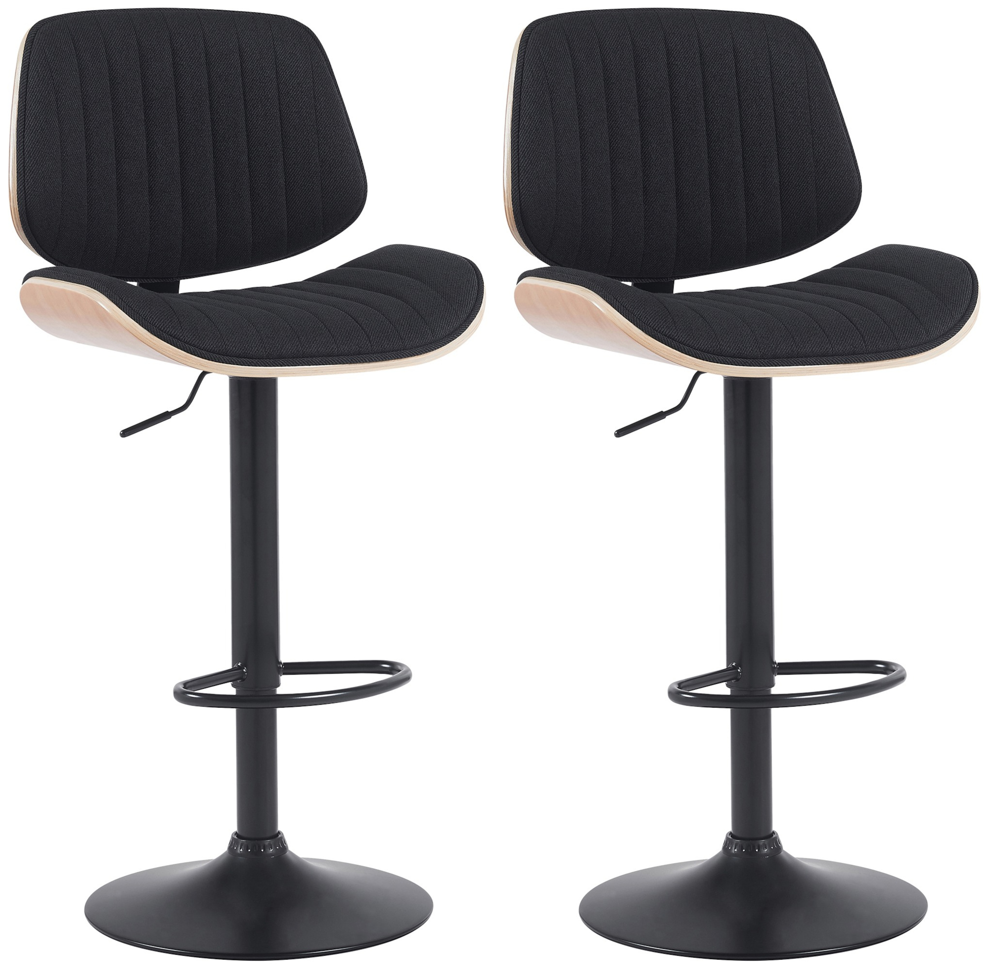 Lot de 2 tabourets de bar Clawson tissu