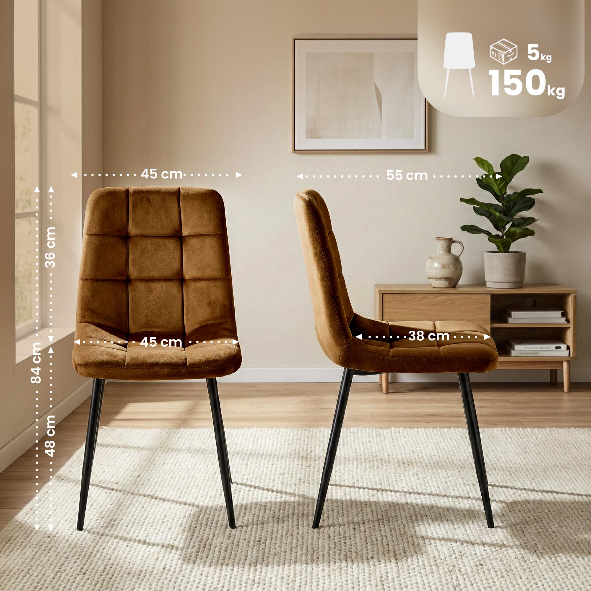Chaise de salle a manger Antibes en velours