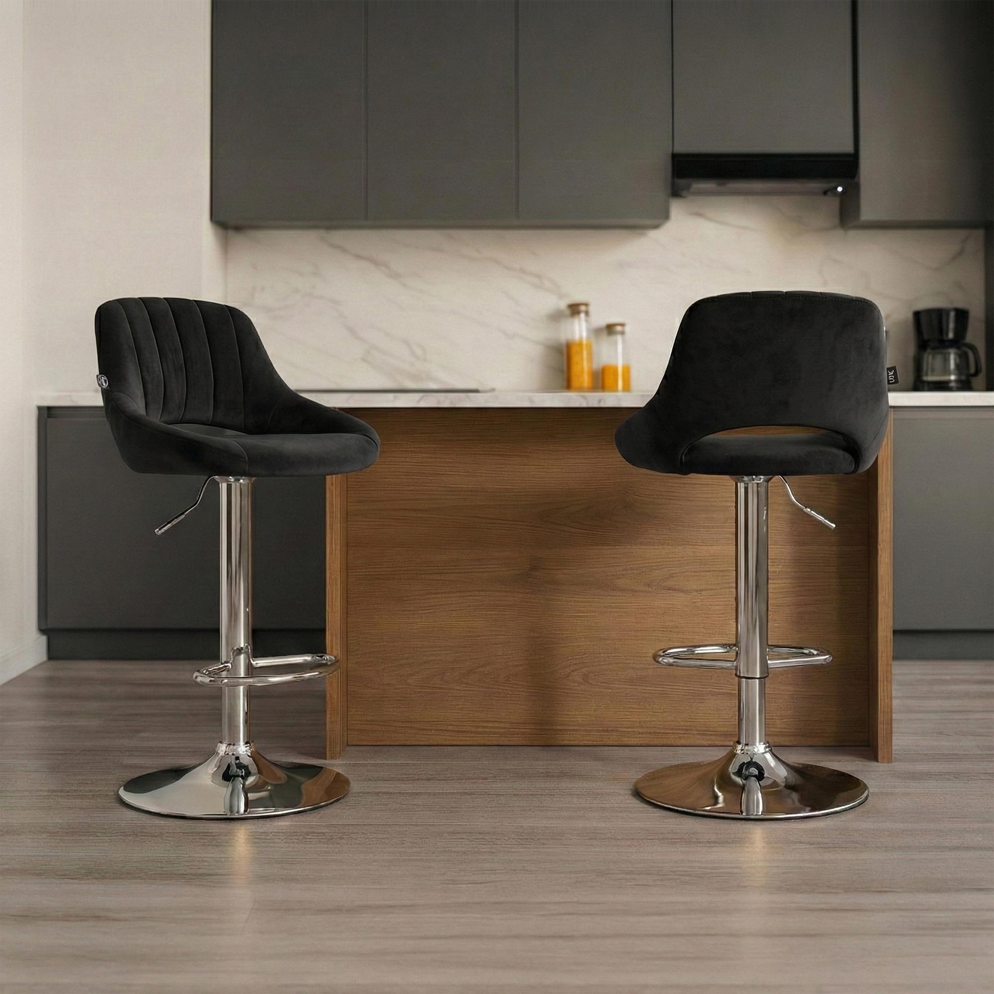Tabouret de bar Milet en velours