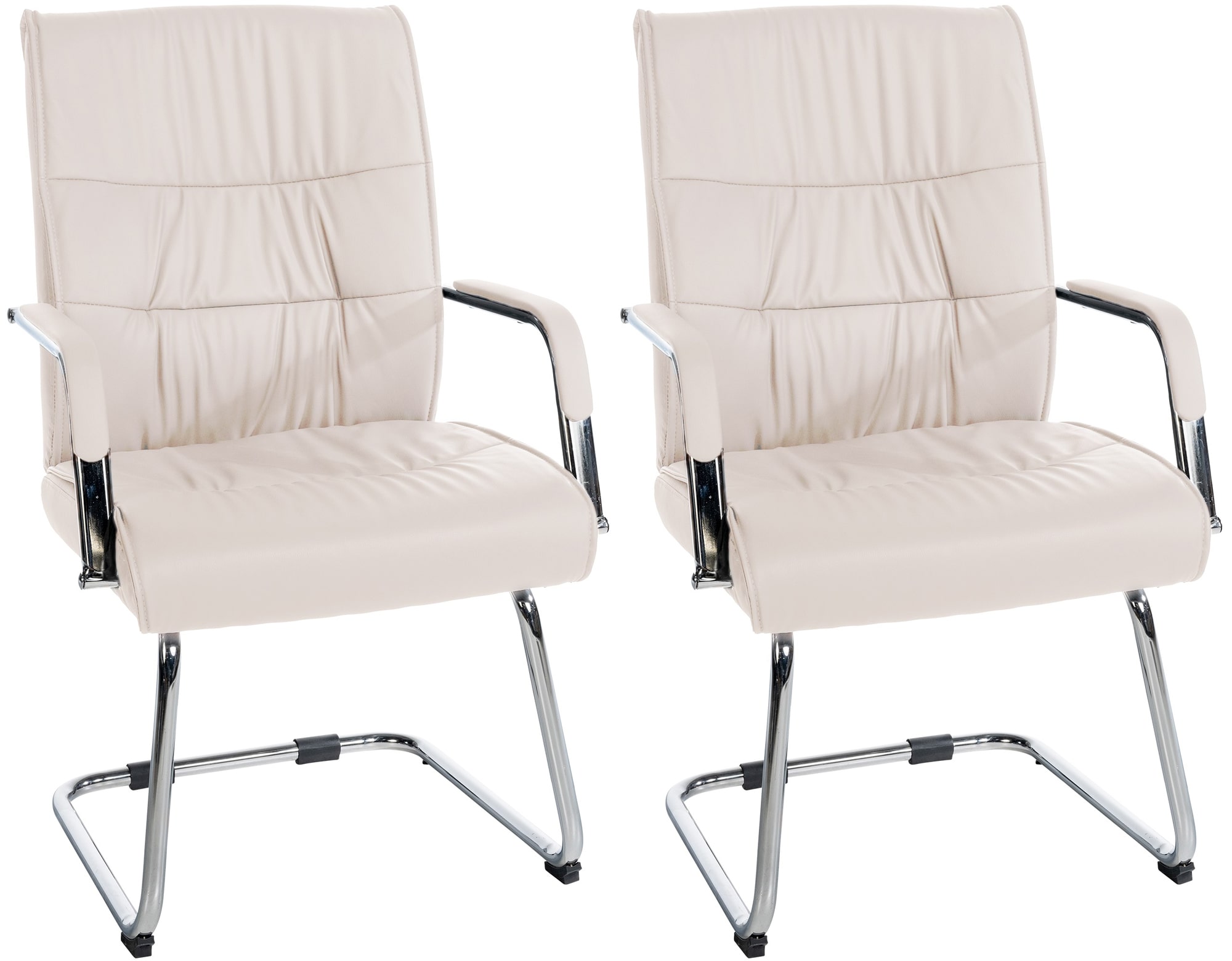 Lot de 2 Chaises Cantilever Sievert en similicuir avec accoudoirs