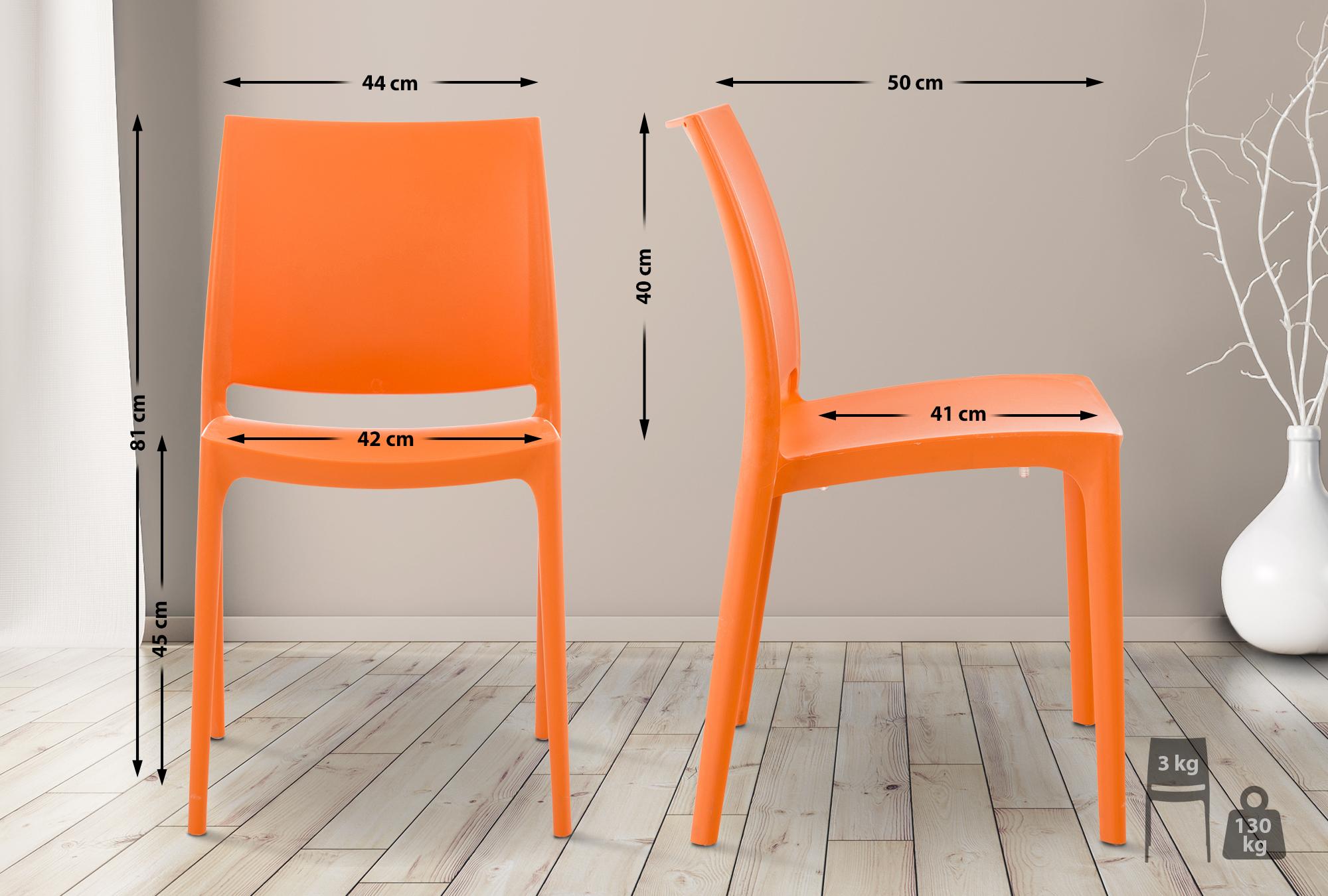 Lot de 2 chaises de jardin empilables Maya en plastique