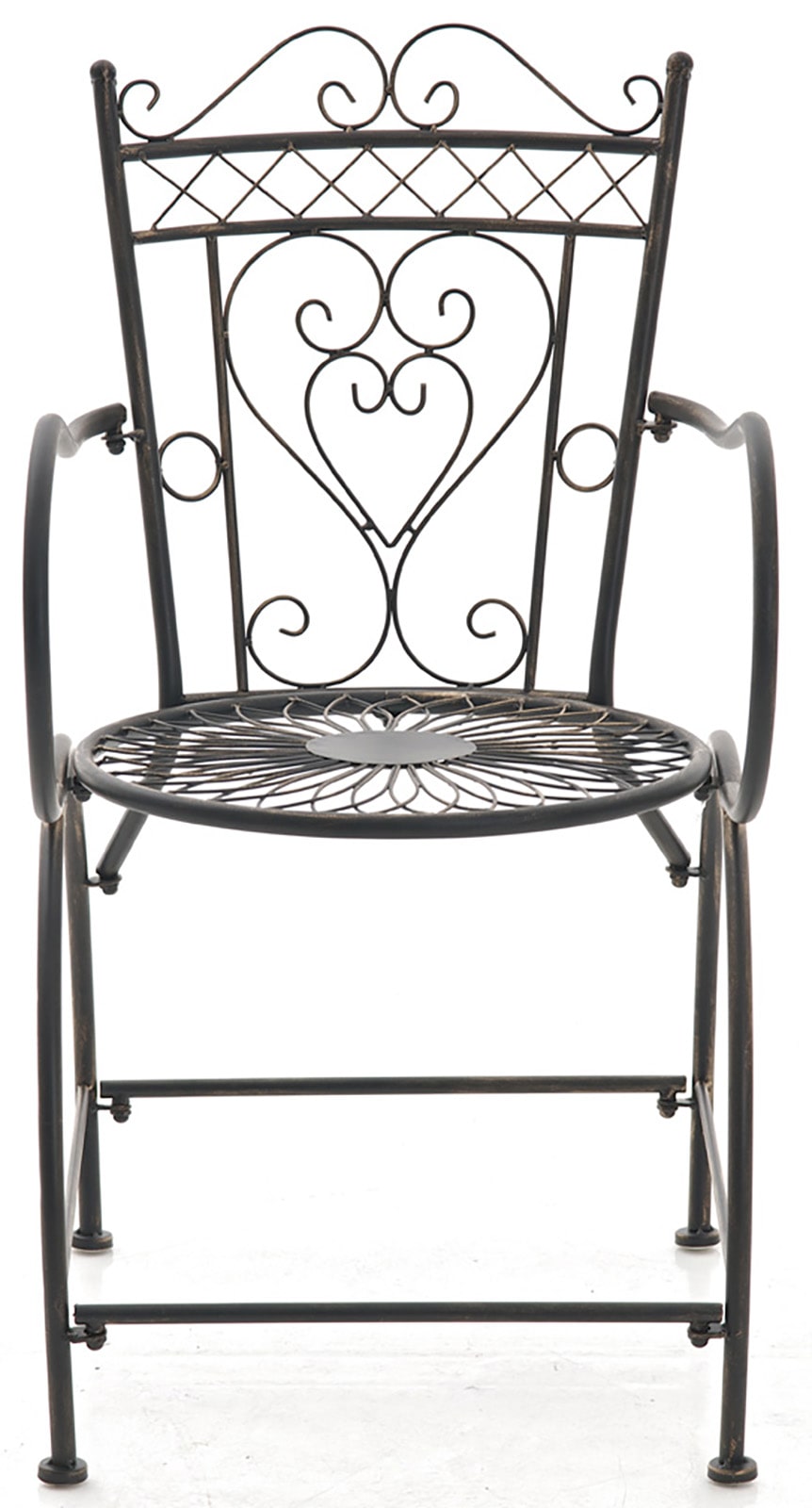 Lot de 2 Chaises de jardin Sheela en fer avec accoudoirs et repose-pieds