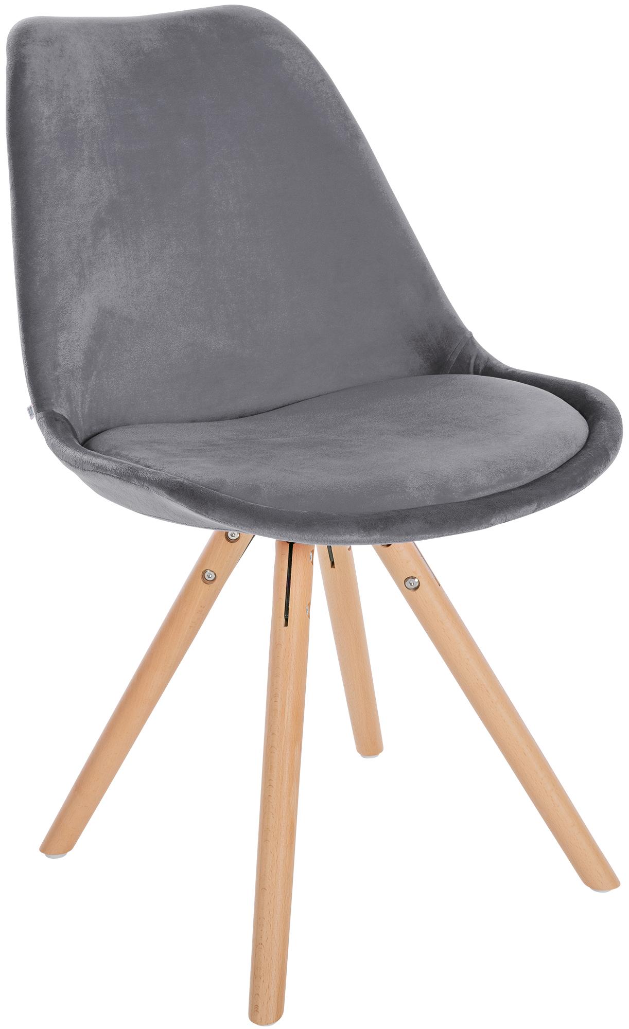 Chaise de salle à manger Sofia en velours avec Pieds en bois